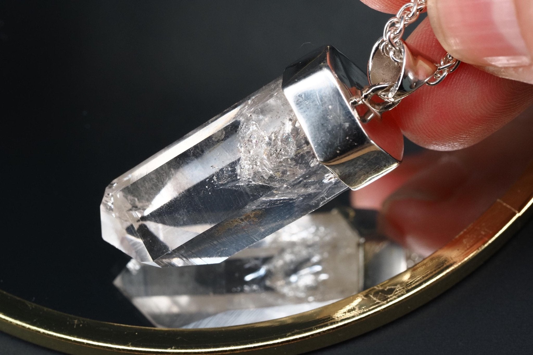 Bergkristall Anhänger Silber Österreich 43,8mm Länge