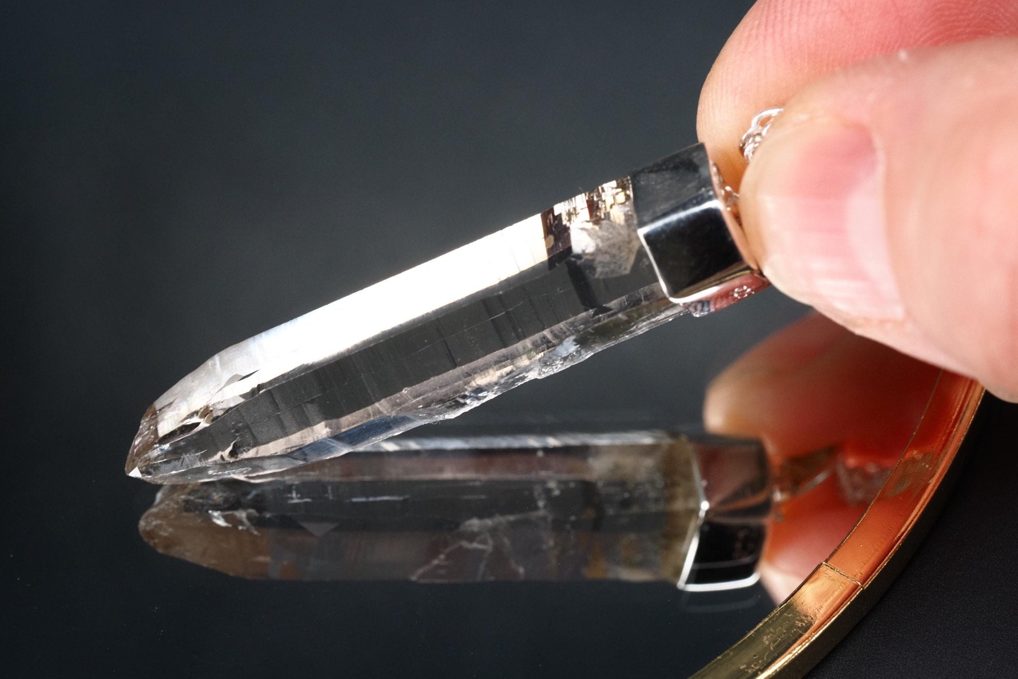 Bergkristall Anhänger Silber Österreich 52mm Länge