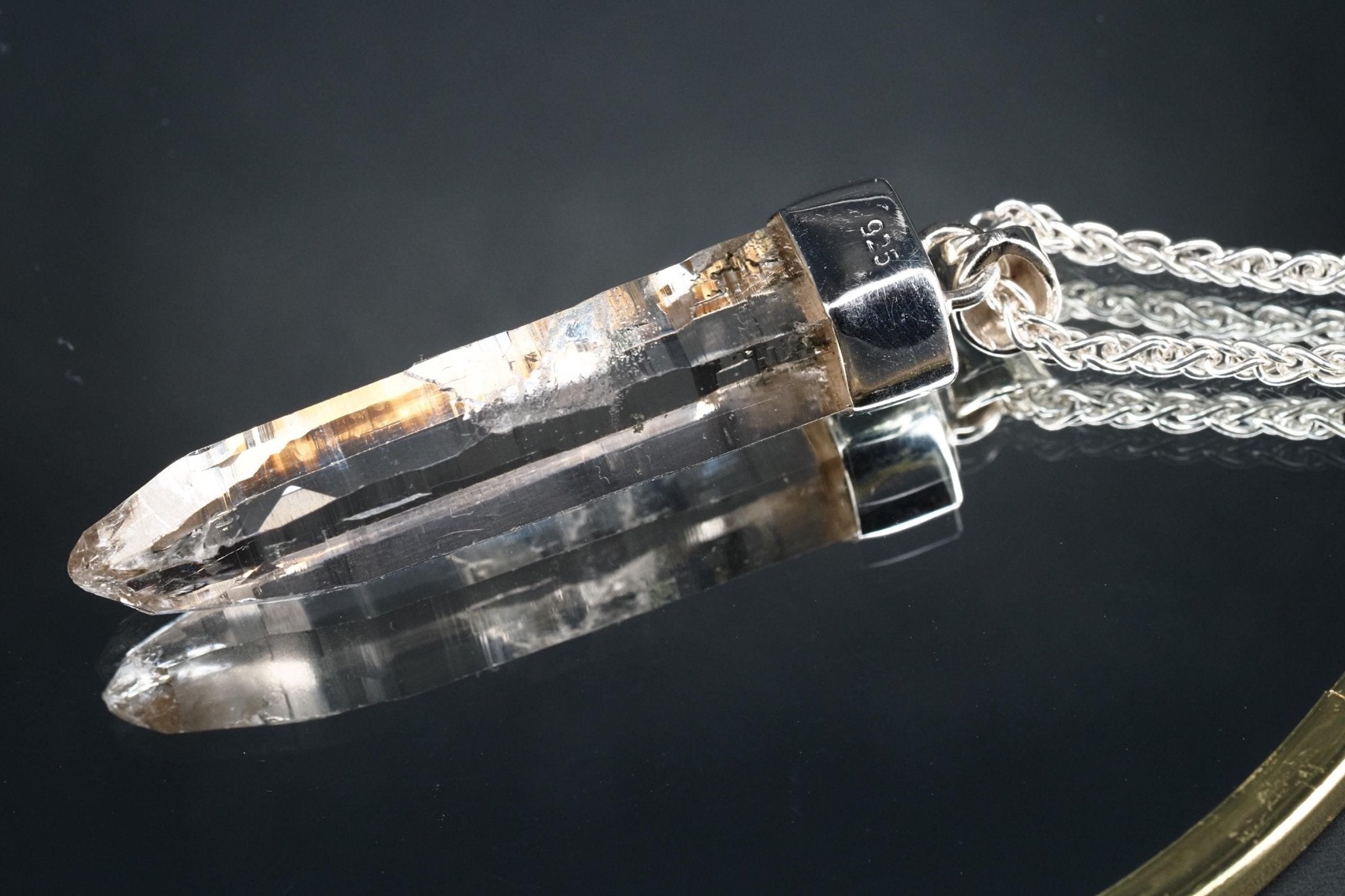 Bergkristall Anhänger Silber Österreich 52mm Länge