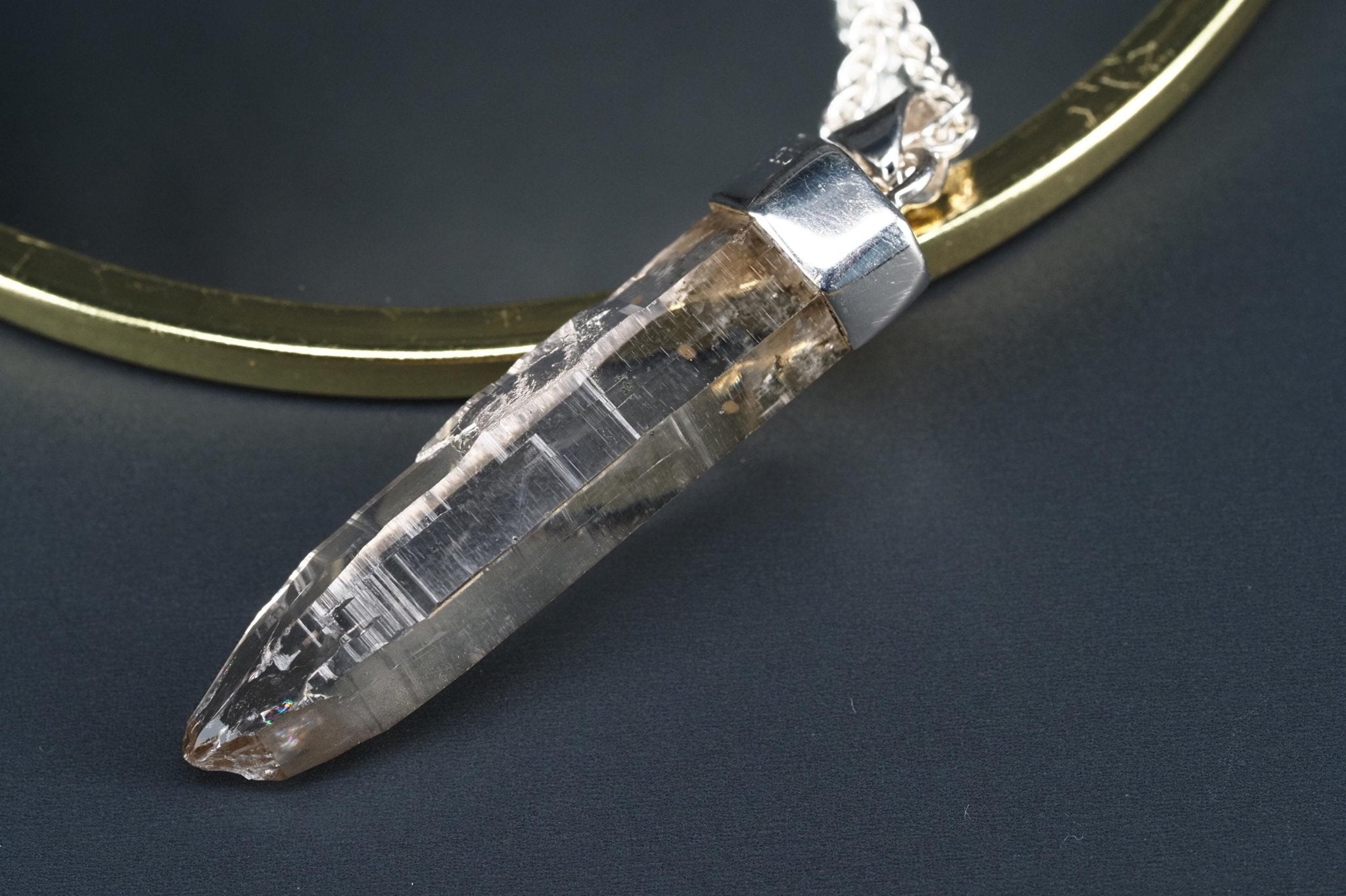 Bergkristall Anhänger Silber Österreich 52mm Länge