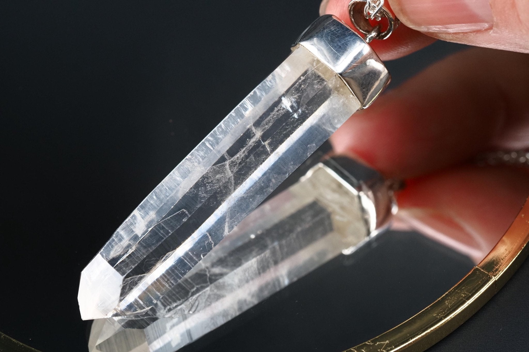 Bergkristall Anhänger Silber Österreich 59mm Länge