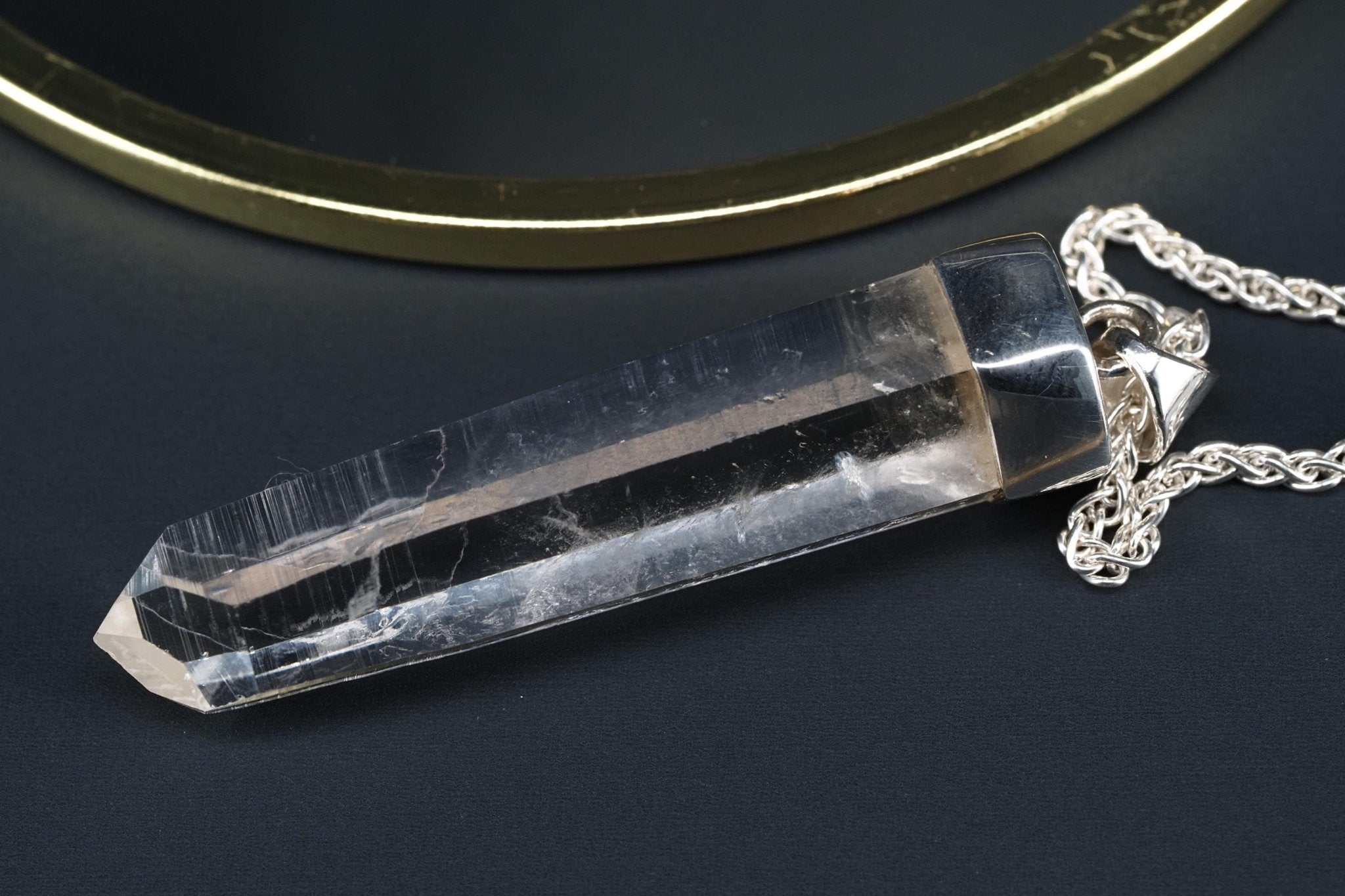 Bergkristall Anhänger Silber Österreich 59mm Länge