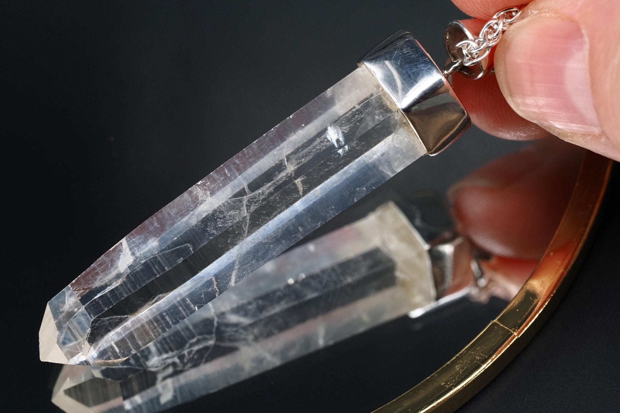 Bergkristall Anhänger Silber Österreich 59mm Länge