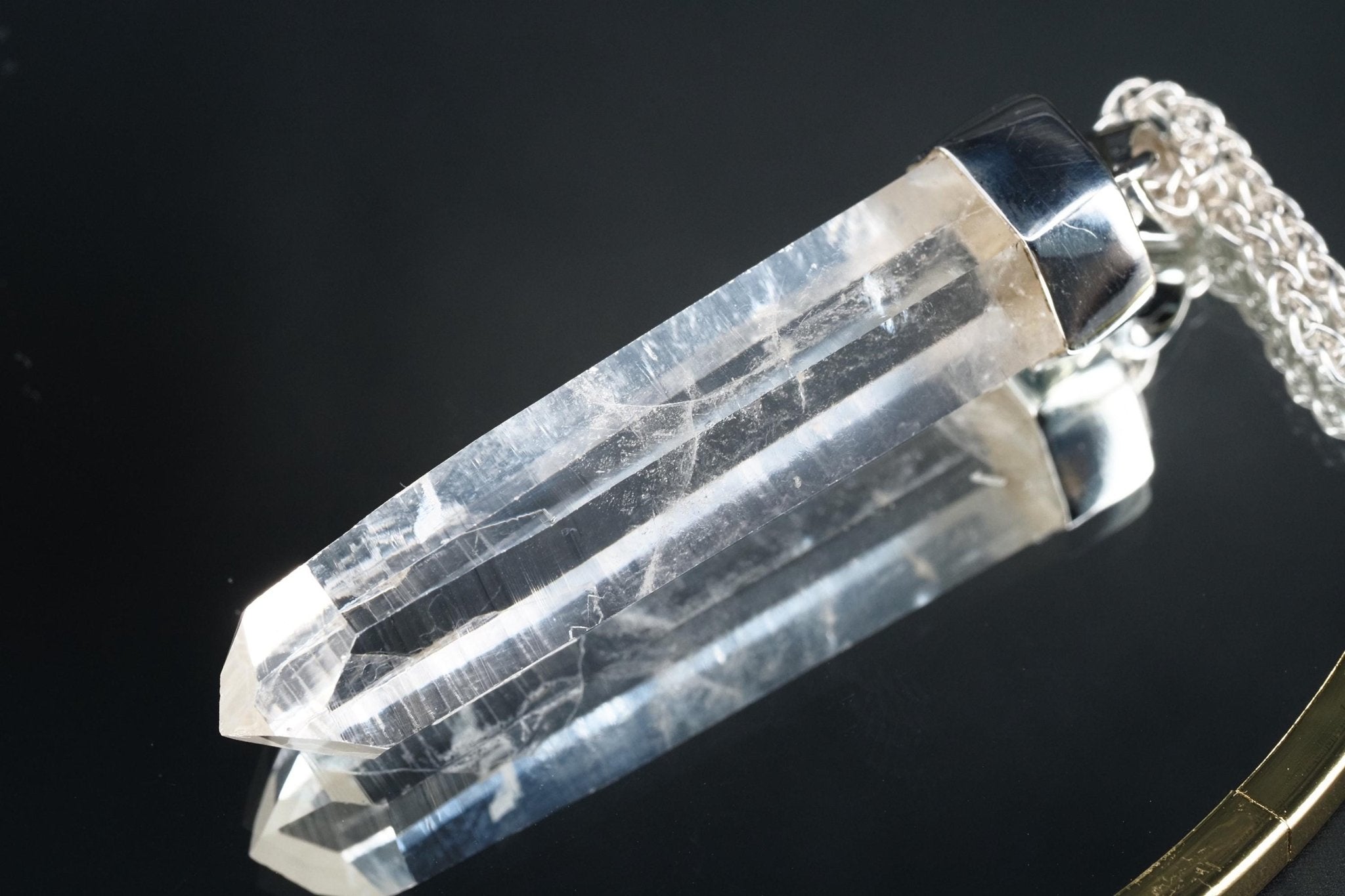 Bergkristall Anhänger Silber Österreich 59mm Länge