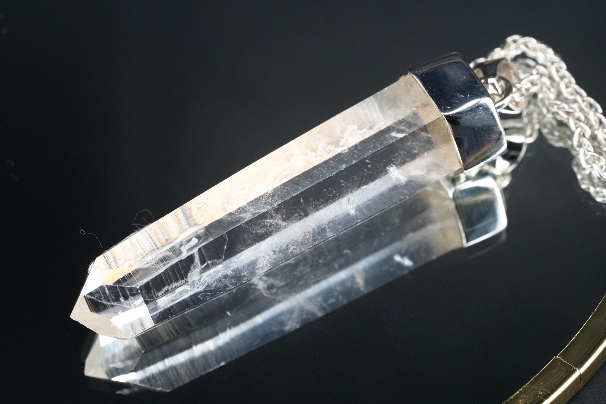 Bergkristall Anhänger Silber Österreich 59mm Länge