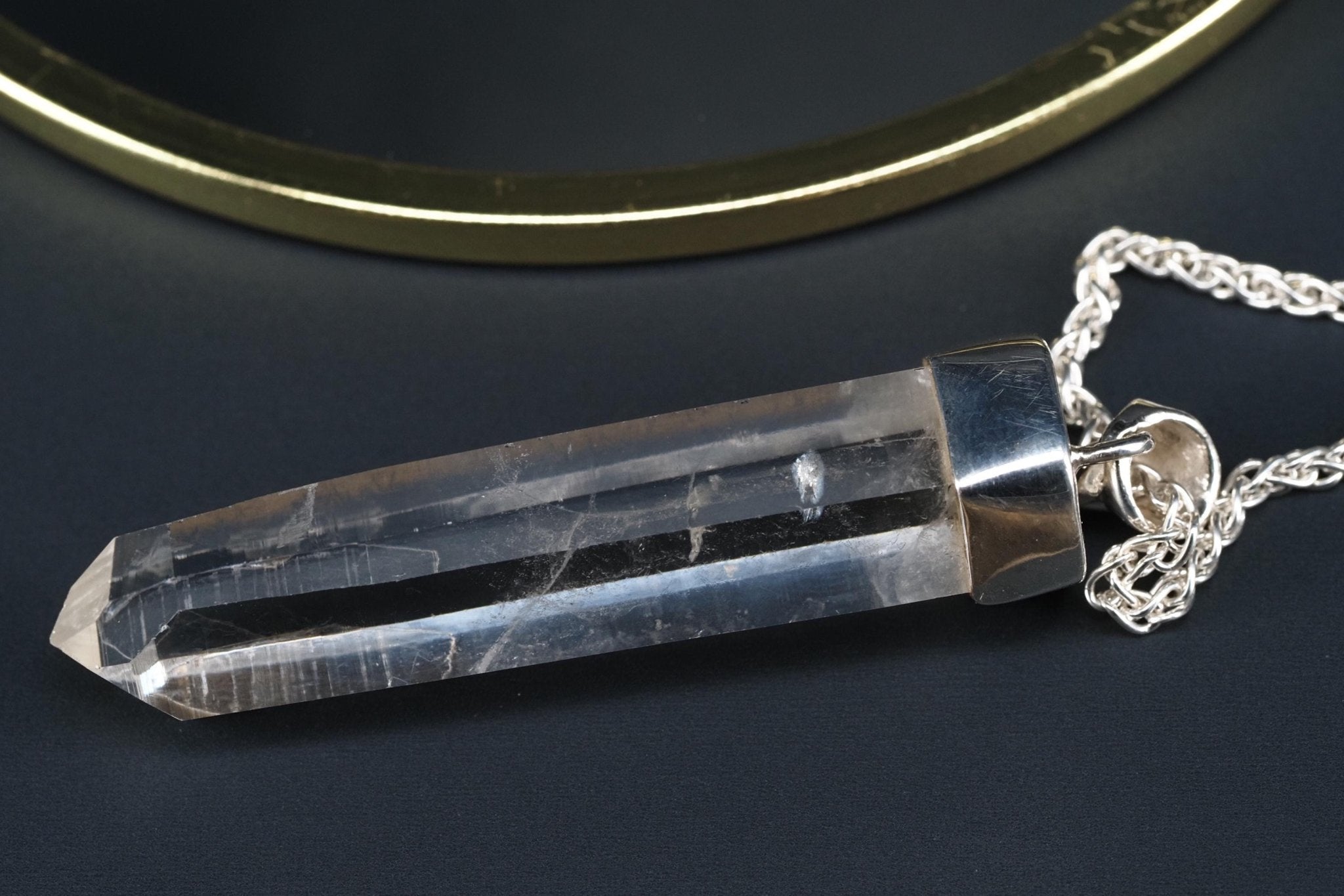 Bergkristall Anhänger Silber Österreich 59mm Länge