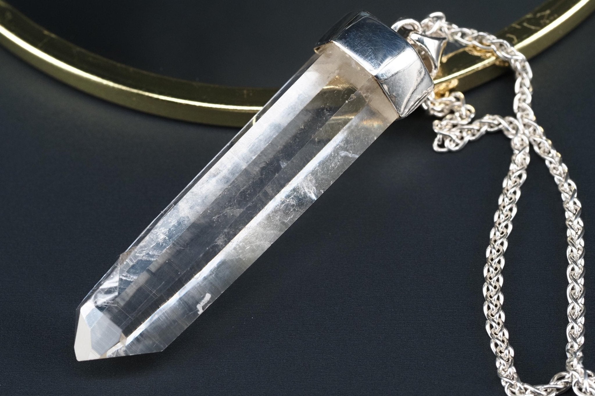 Bergkristall Anhänger Silber Österreich 59mm Länge