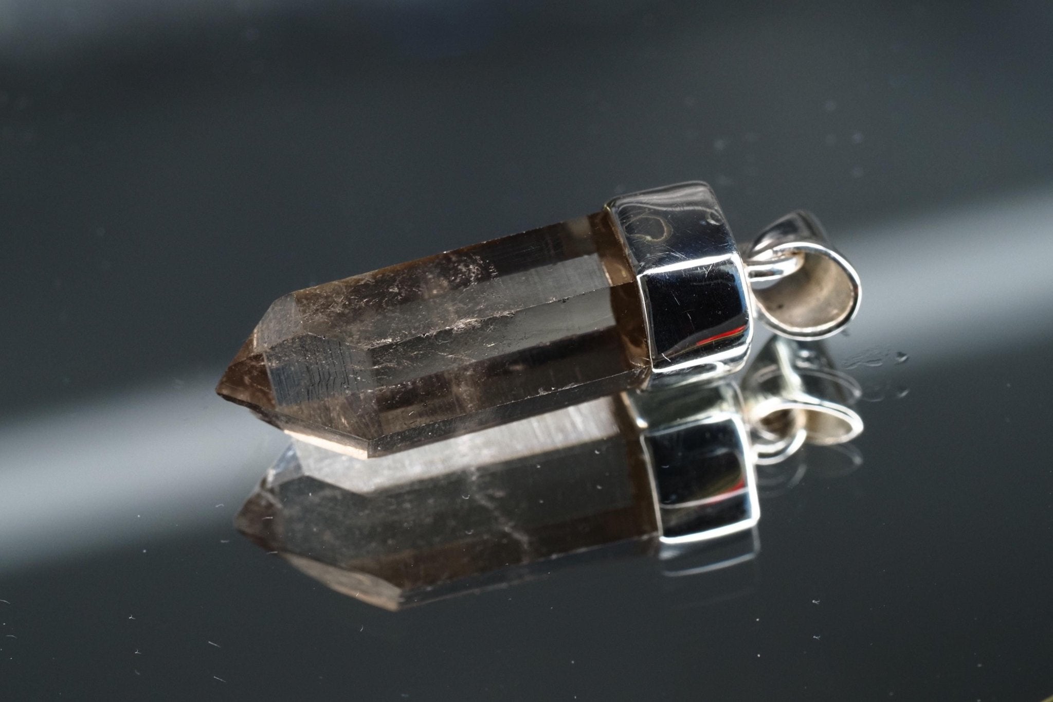 Bergkristall Anhänger Silber Österreich Länge 36mm