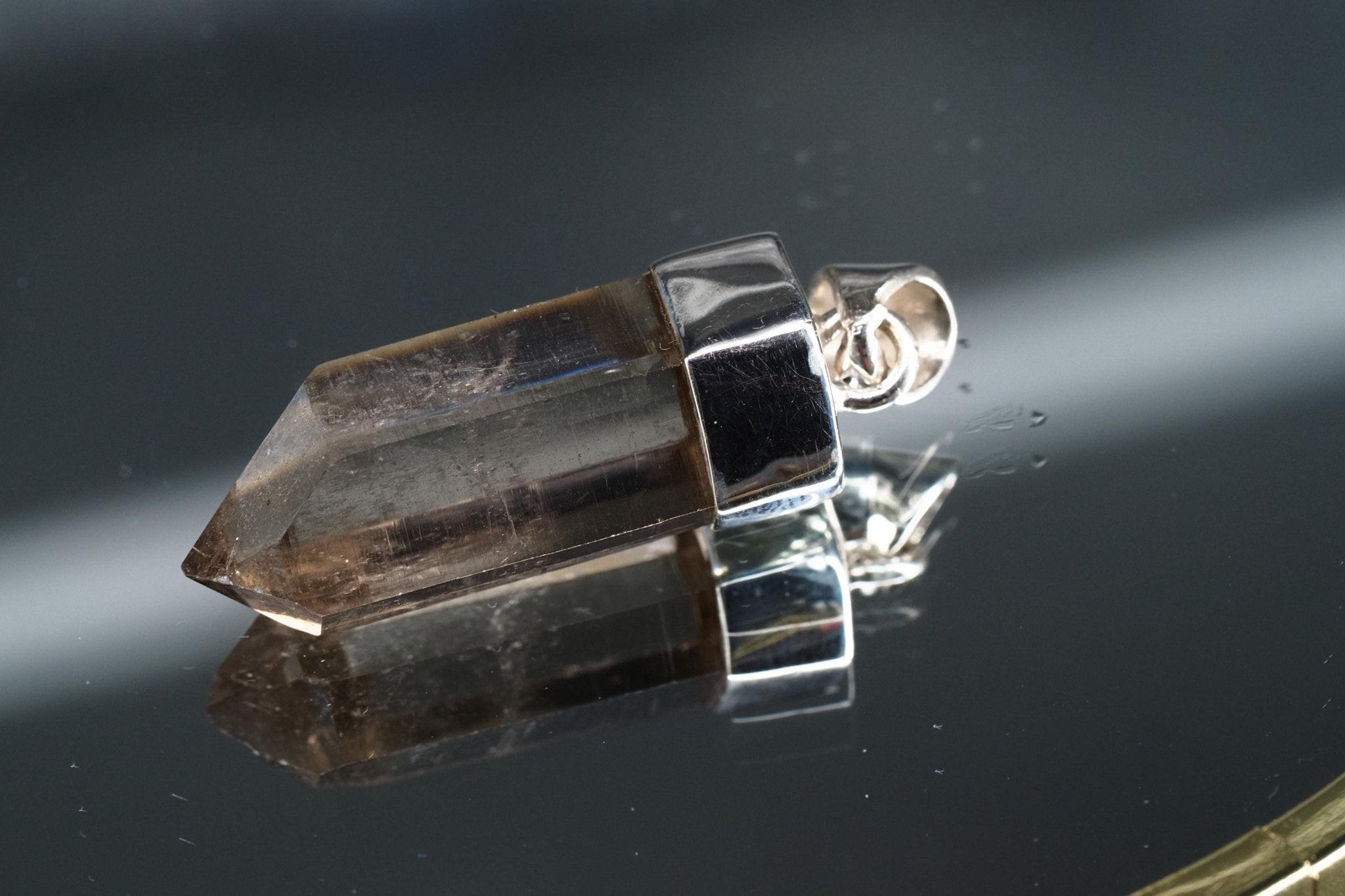 Bergkristall Anhänger Silber Österreich Länge 36mm