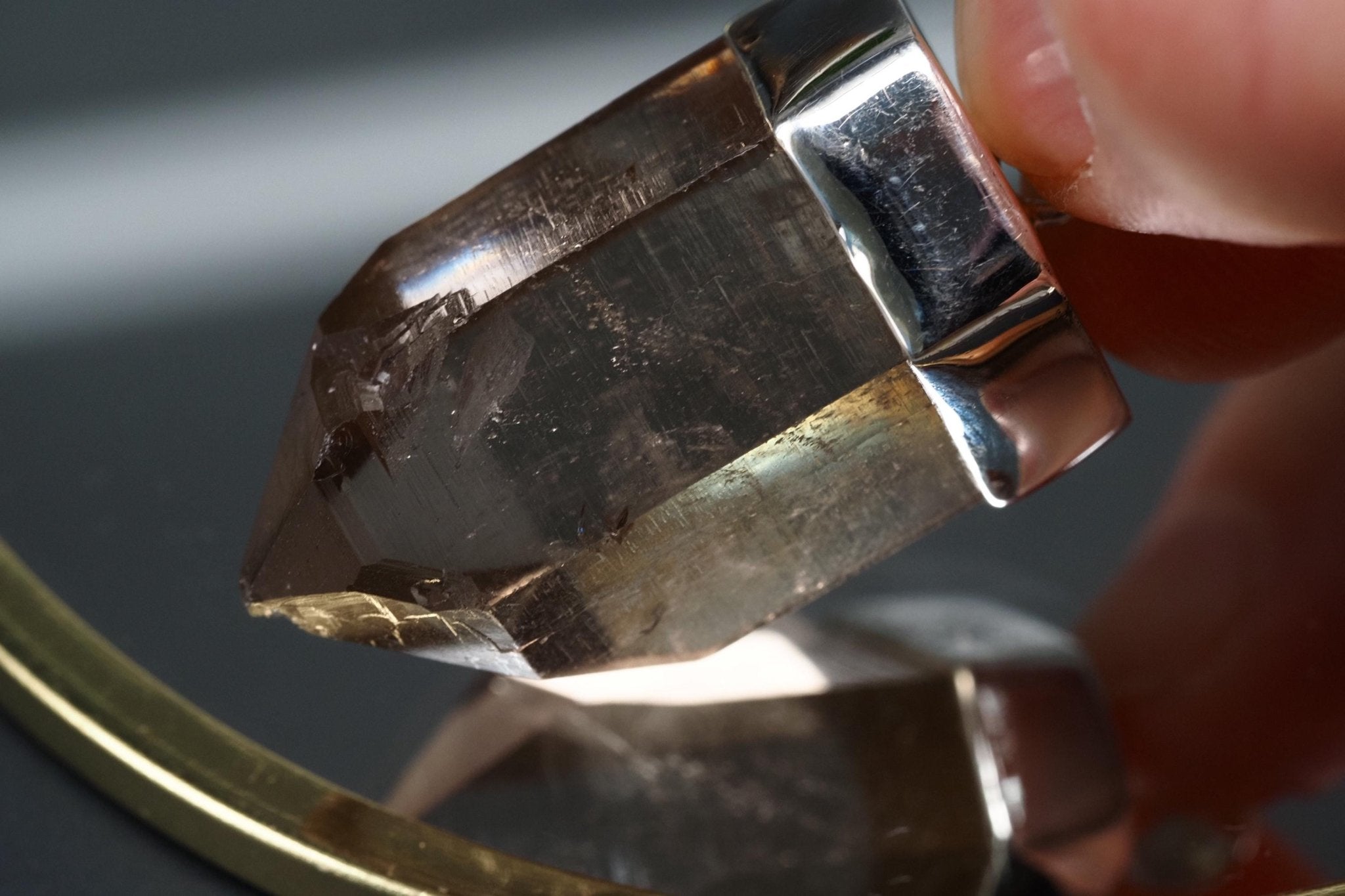 Bergkristall Anhänger Silber Österreich Länge 40mm