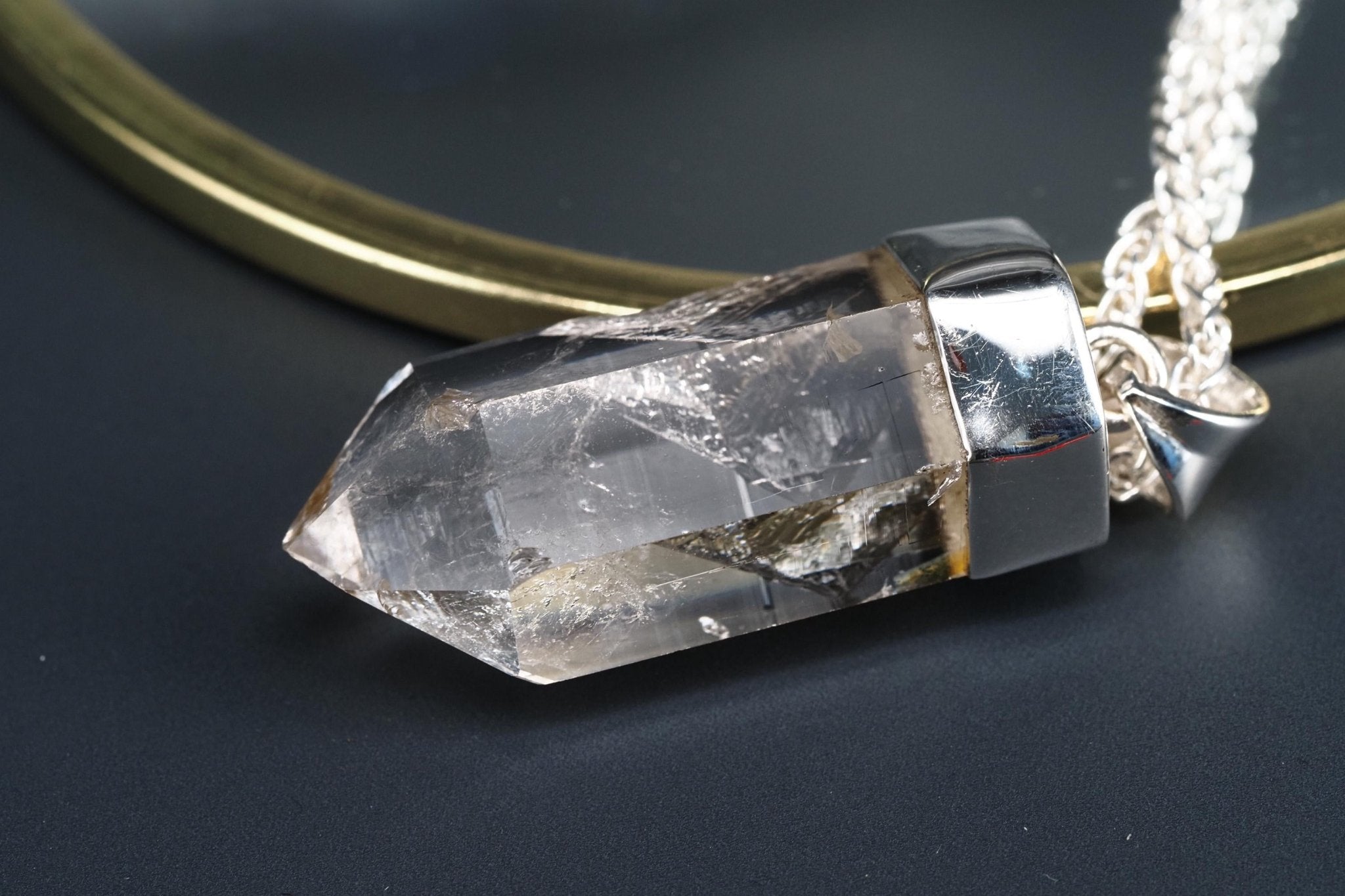 Bergkristall Anhänger Silber Österreich Länge 43mm