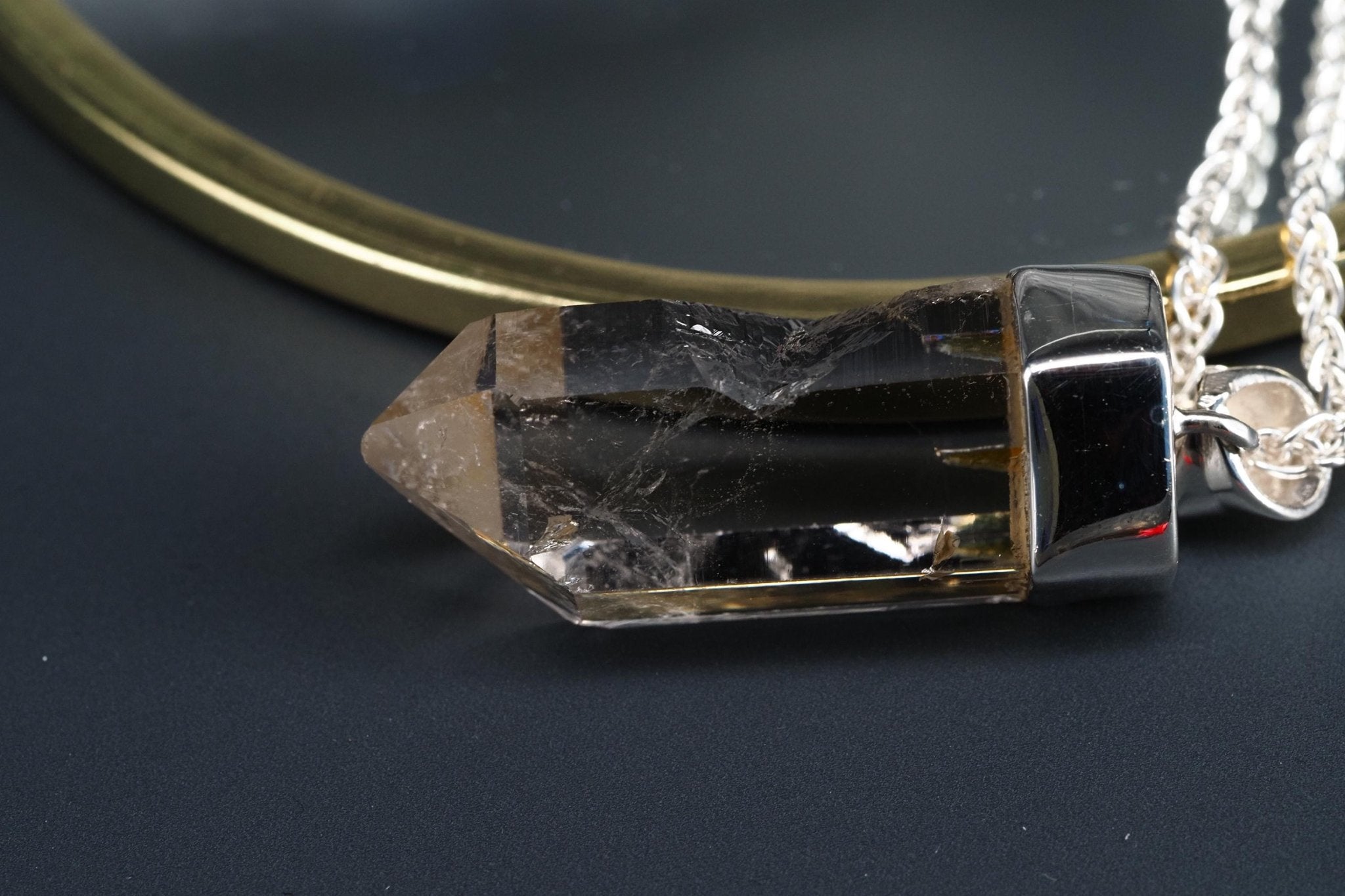 Bergkristall Anhänger Silber Österreich Länge 43mm