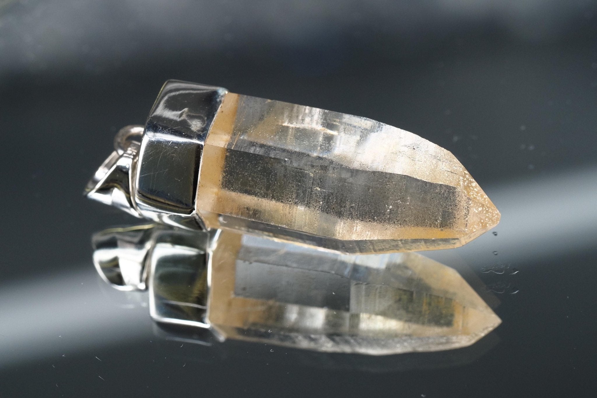 Bergkristall Anhänger Silber Österreich Länge 44mm