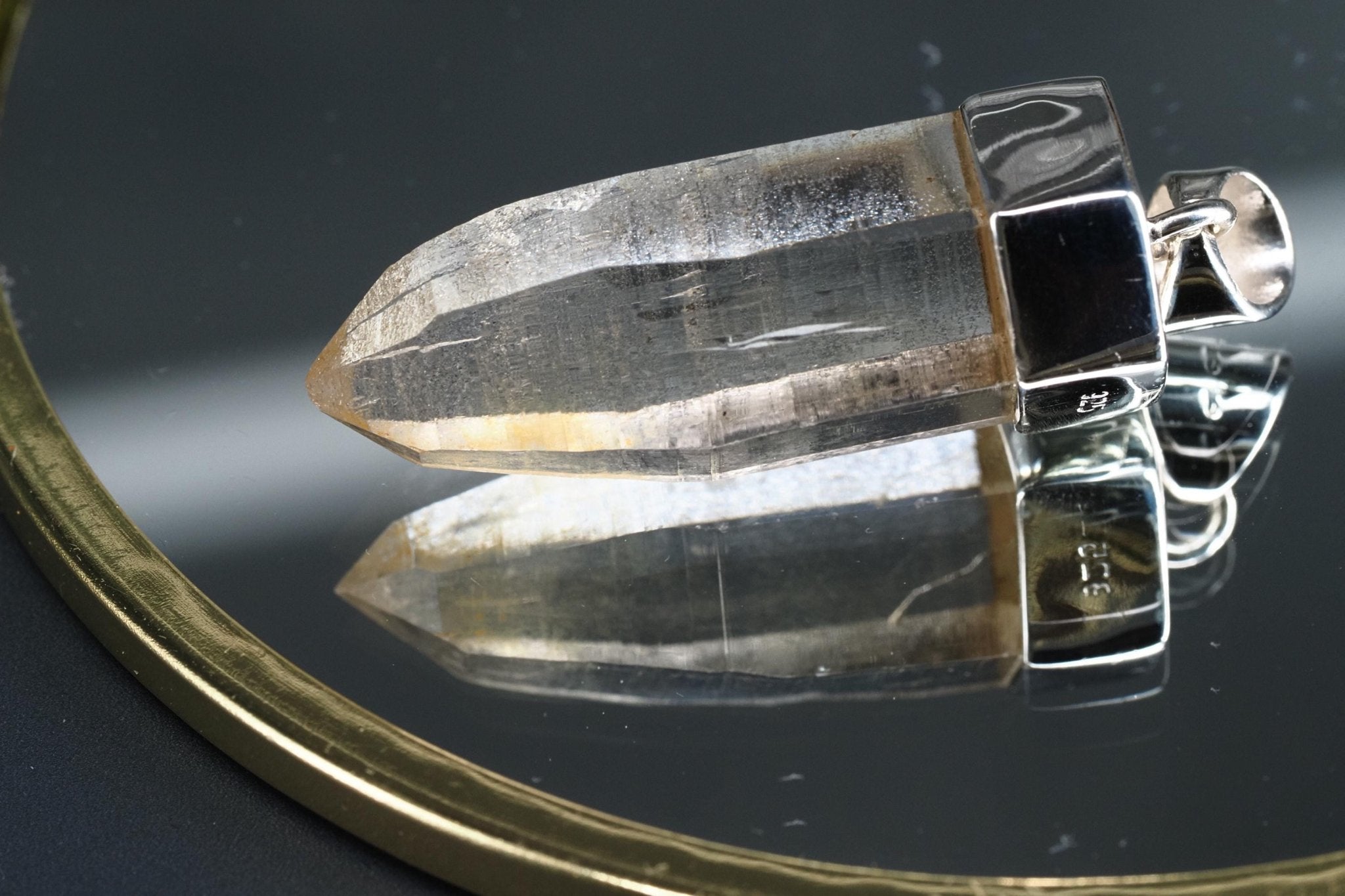 Bergkristall Anhänger Silber Österreich Länge 44mm