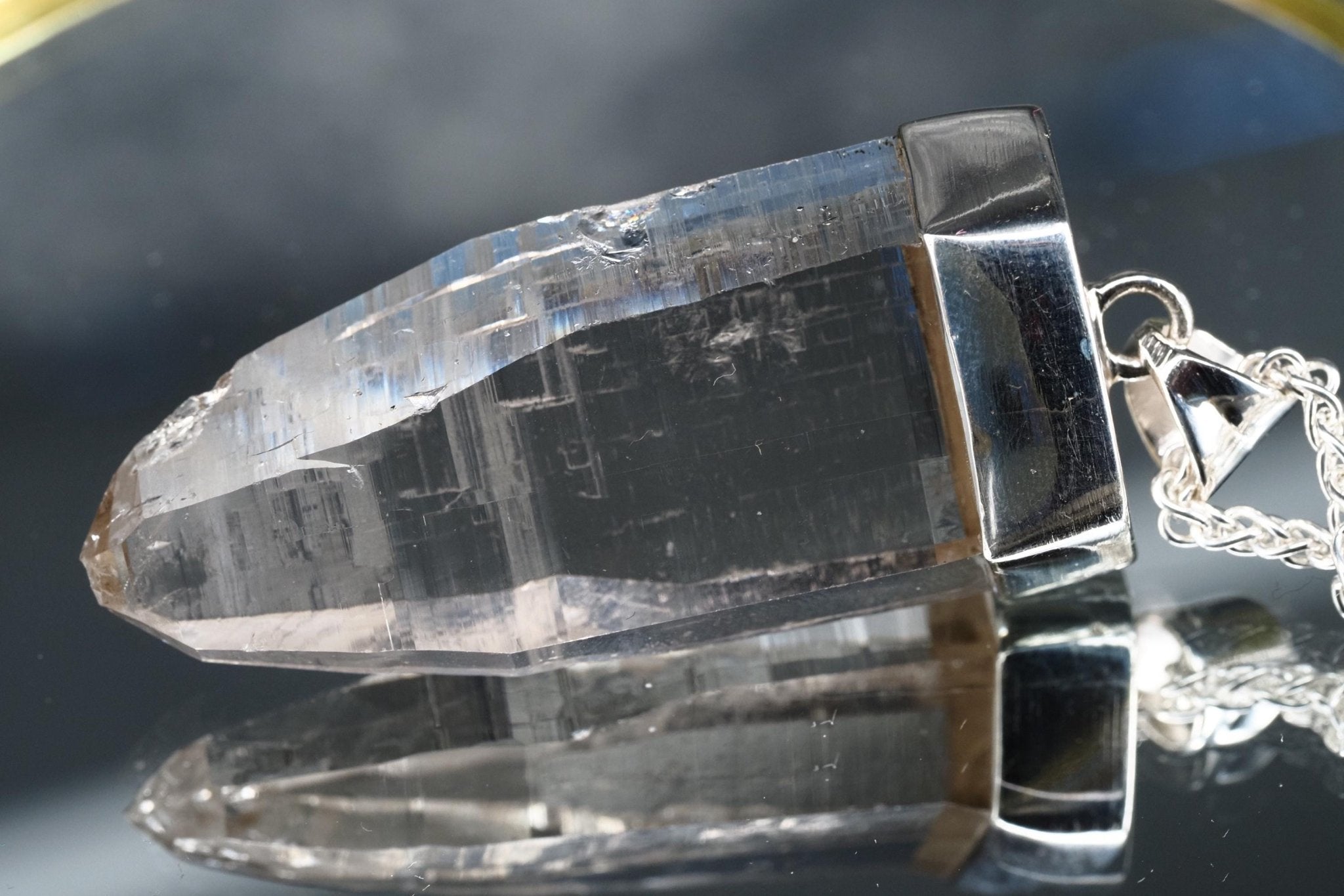 Bergkristall Anhänger Silber Österreich Länge 52mm