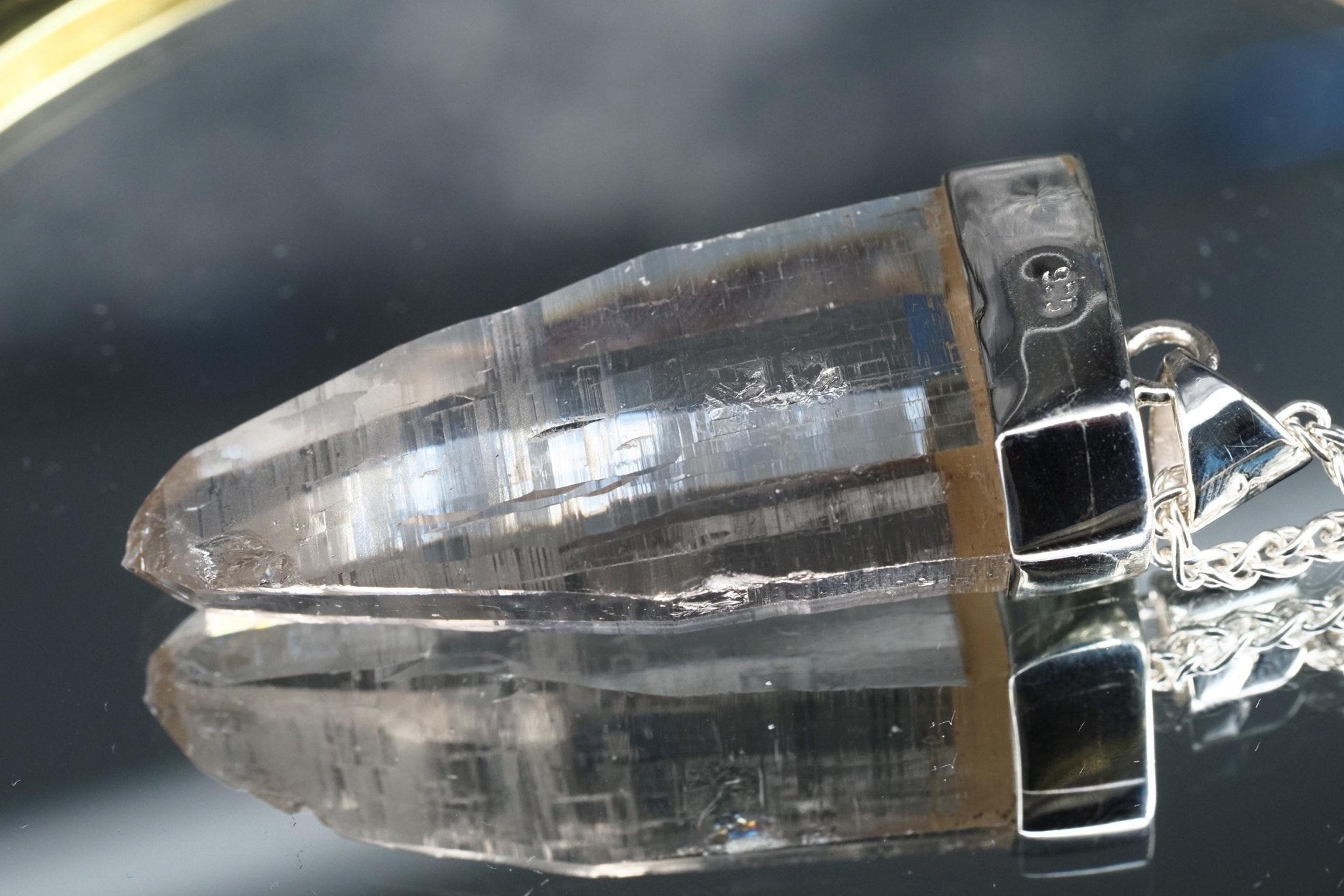 Bergkristall Anhänger Silber Österreich Länge 52mm