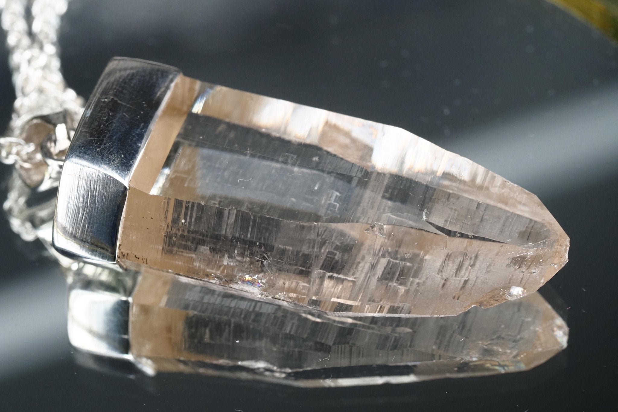 Bergkristall Anhänger Silber Österreich Länge 52mm