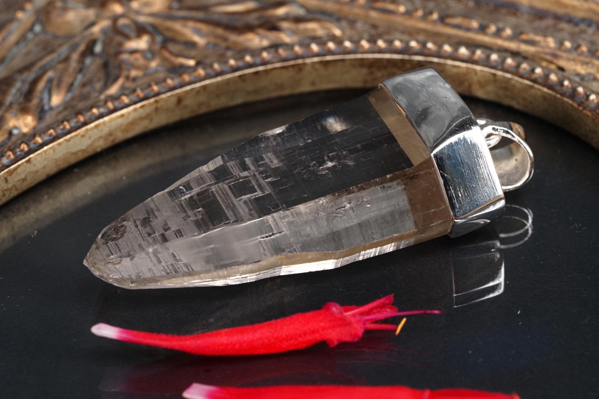 Bergkristall Anhänger Silber Österreich Länge 52mm