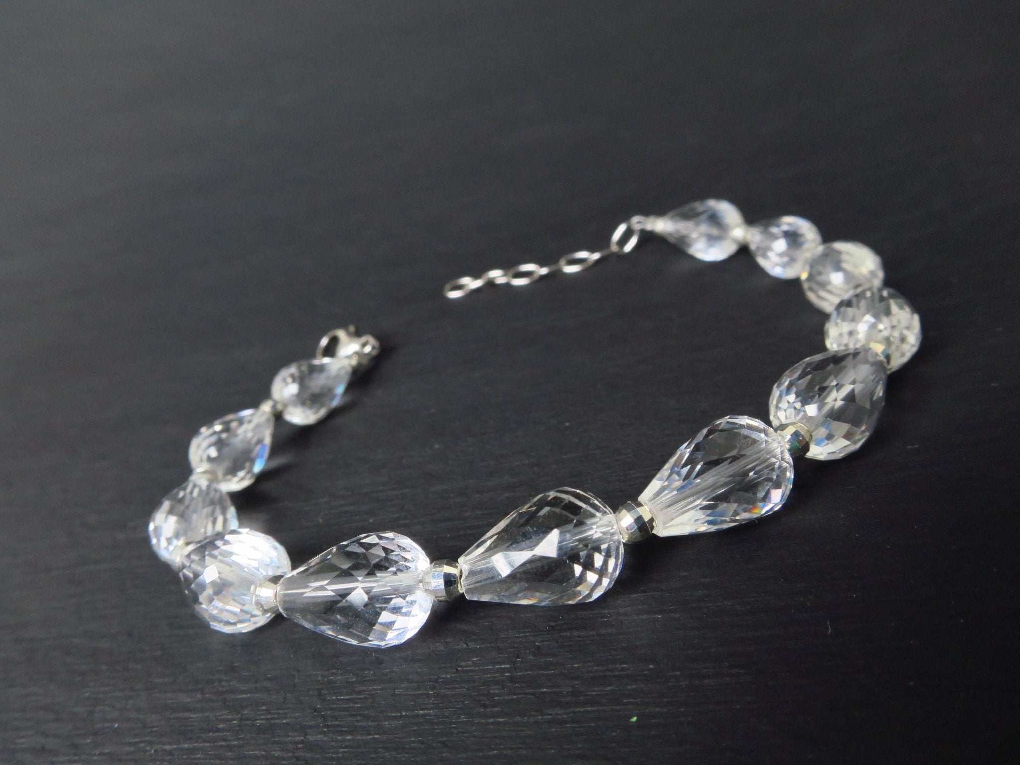 Bergkristall Armband Edelstein Tropfen Sterling Silber