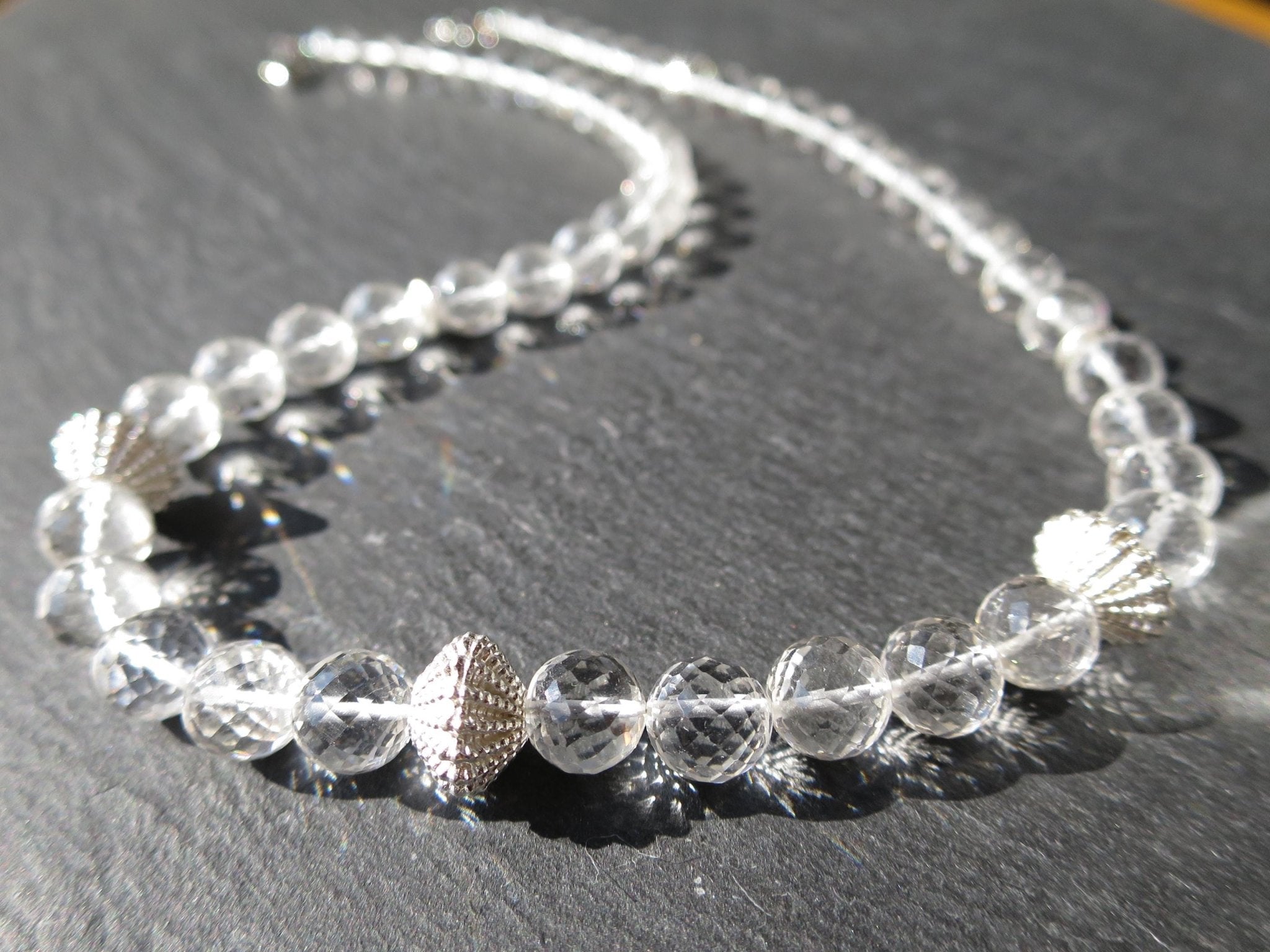 Bergkristall Silber Collier Kristall Edelsteinkette