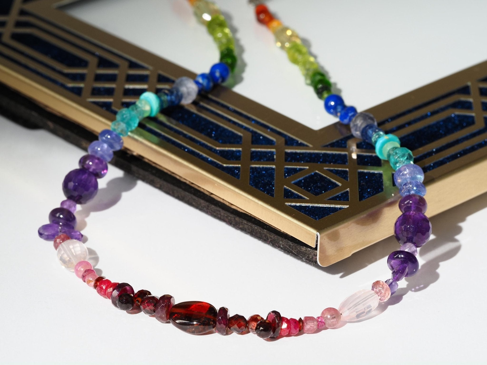 Bunte Edelstein Kette bunte farbenfrohe Energie