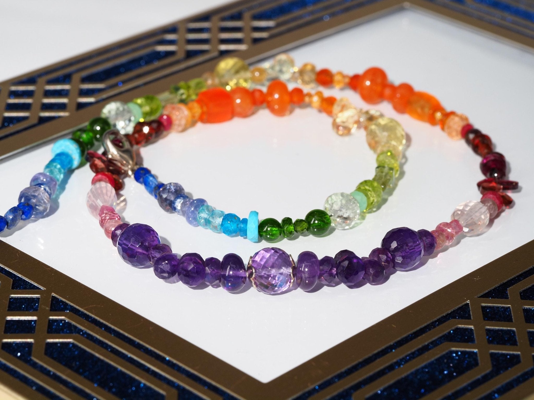 Bunte Edelstein Kette farbenfrohe Energie Chakra Halskette