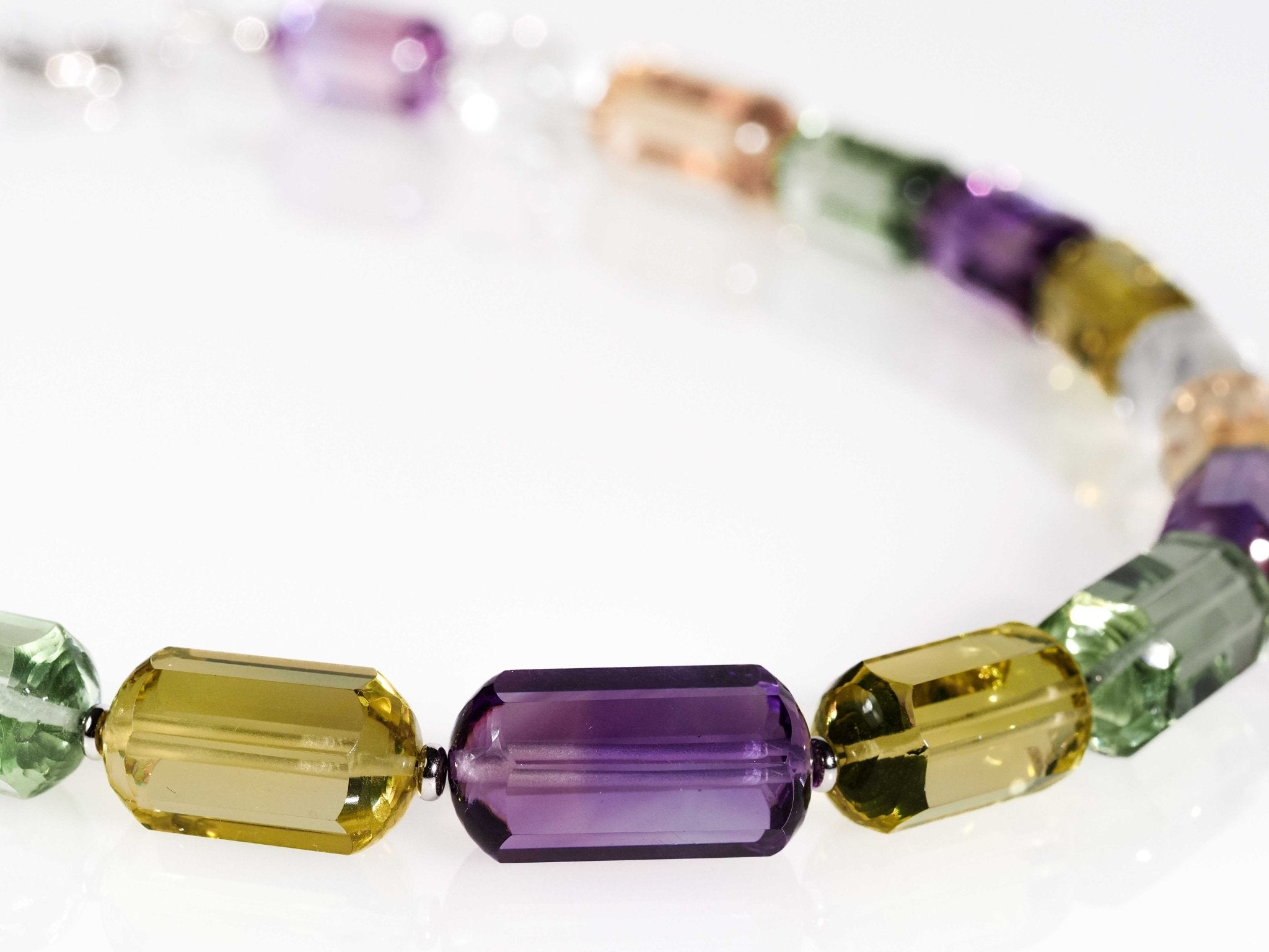 Bunte Edelstein Kette – makelloses Collier aus AAA Natursteinen