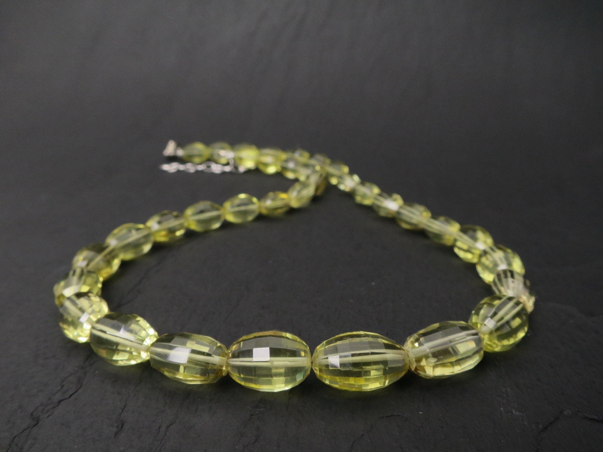 Citrin Kette 45cm plus 6cm Sterling Silber facettiert