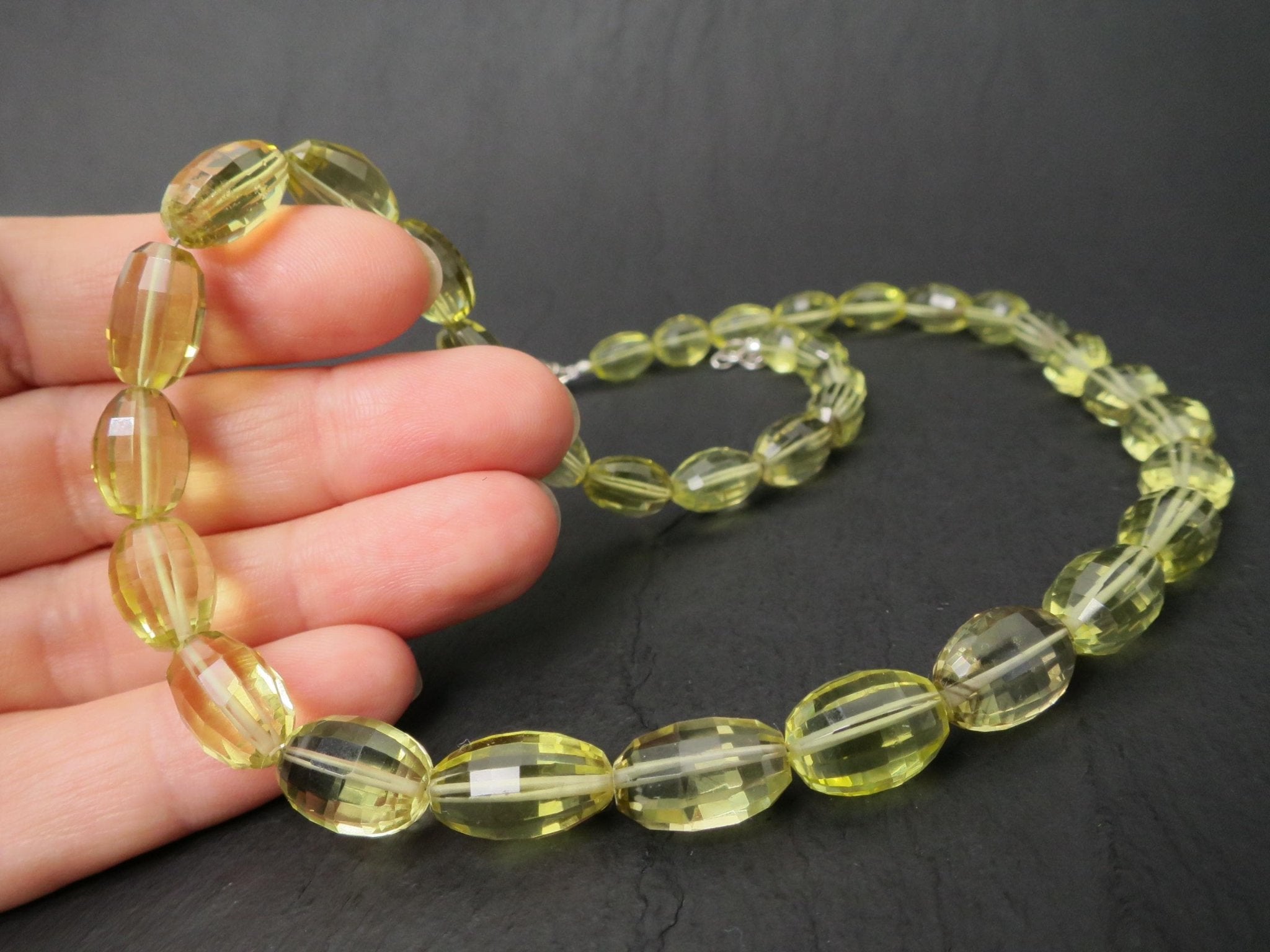 Citrin Kette 45cm plus 6cm Sterling Silber facettiert