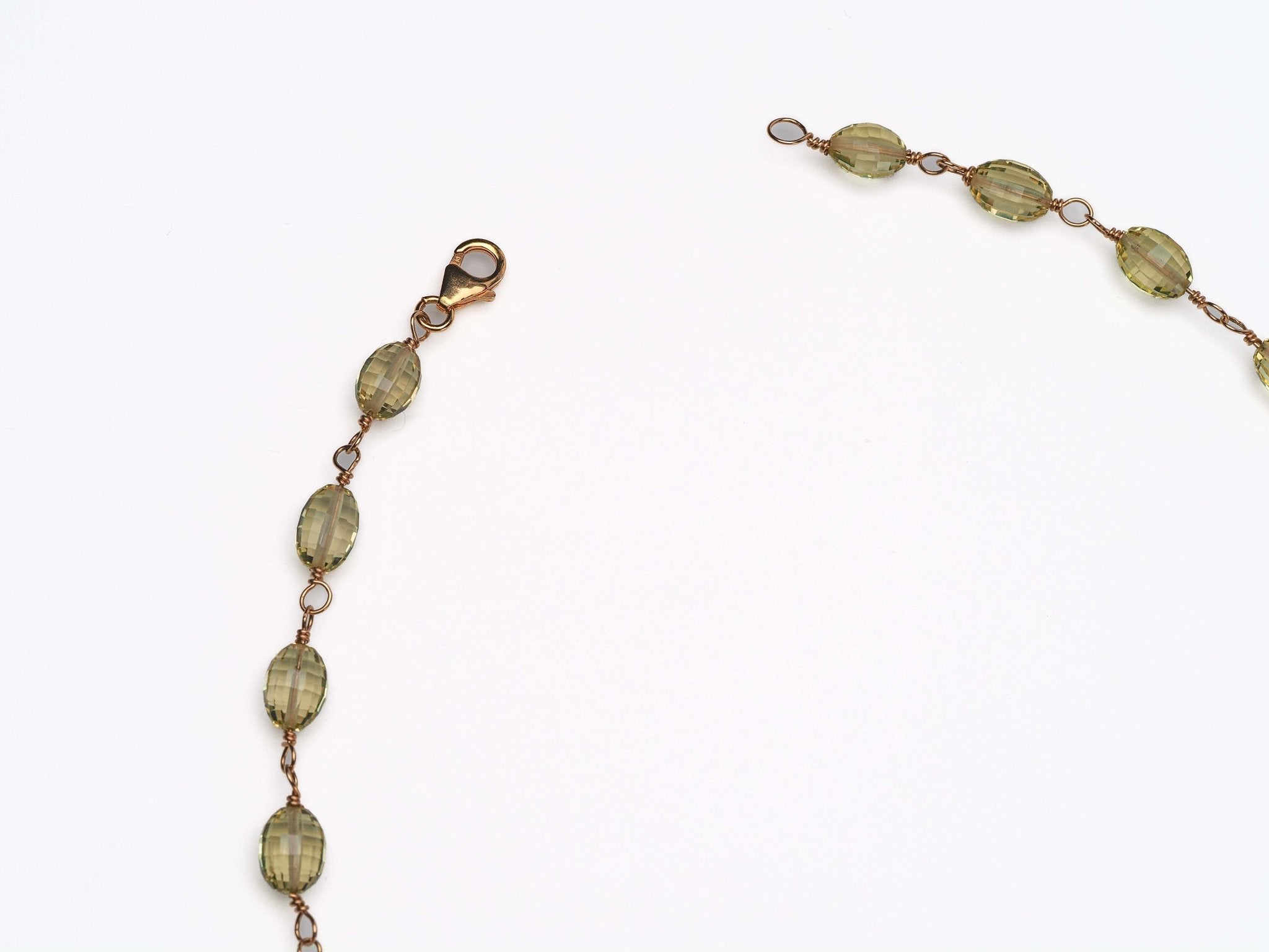 Citrin Rosenkranz Kette Lemon Quarz goldfilled Draht