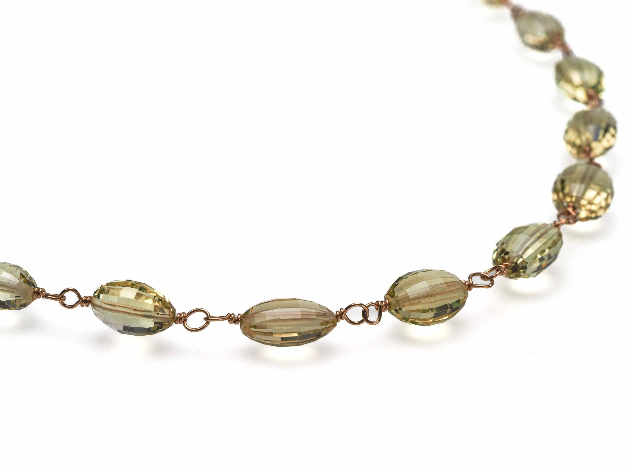 Citrin Rosenkranz Kette Lemon Quarz goldfilled Draht