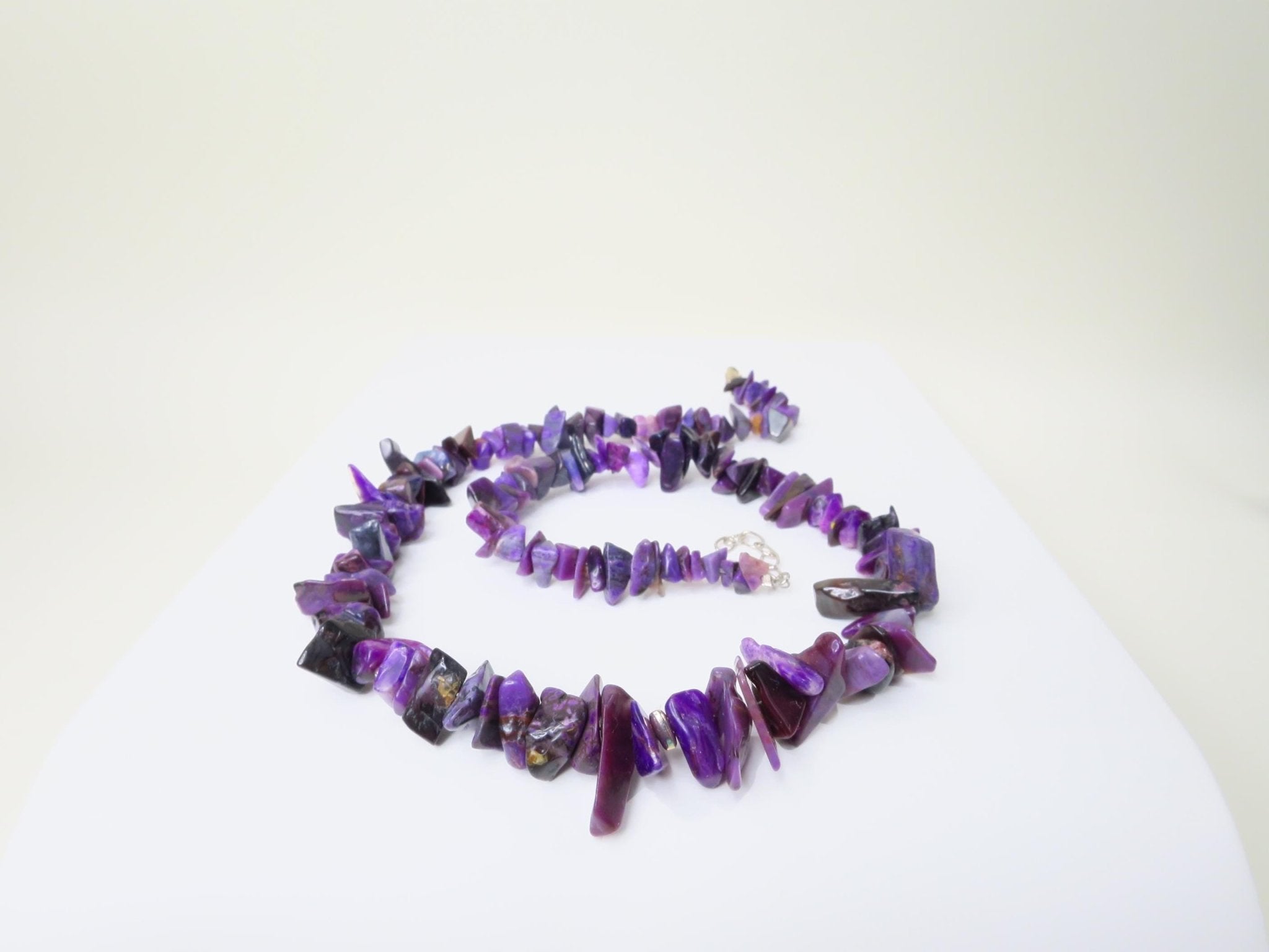 Echte Sugilith Kette Splitter unbehandelt Sterling Silber