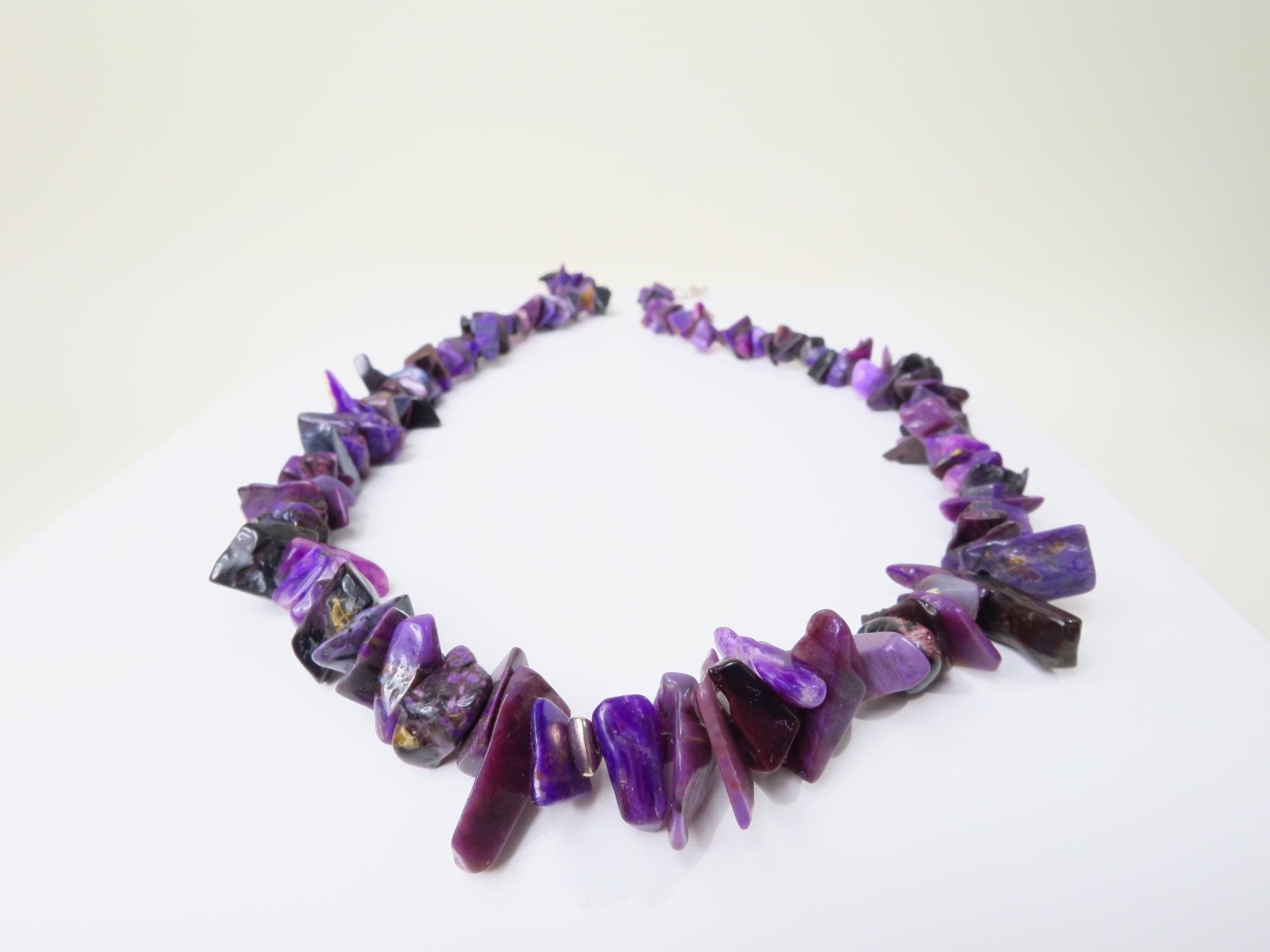 Echte Sugilith Kette Splitter unbehandelt Sterling Silber