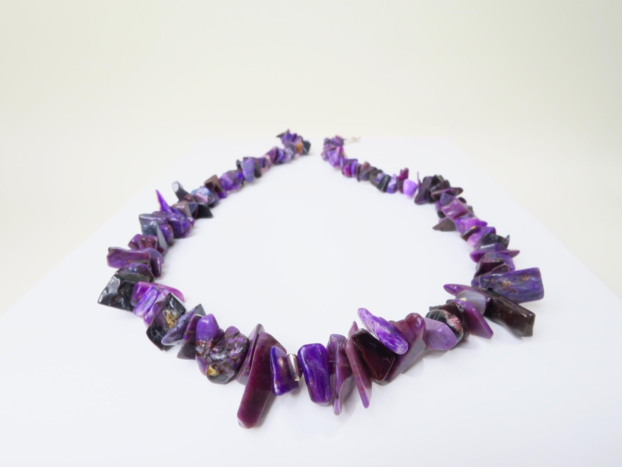 Echte Sugilith Kette Splitter unbehandelt Sterling Silber