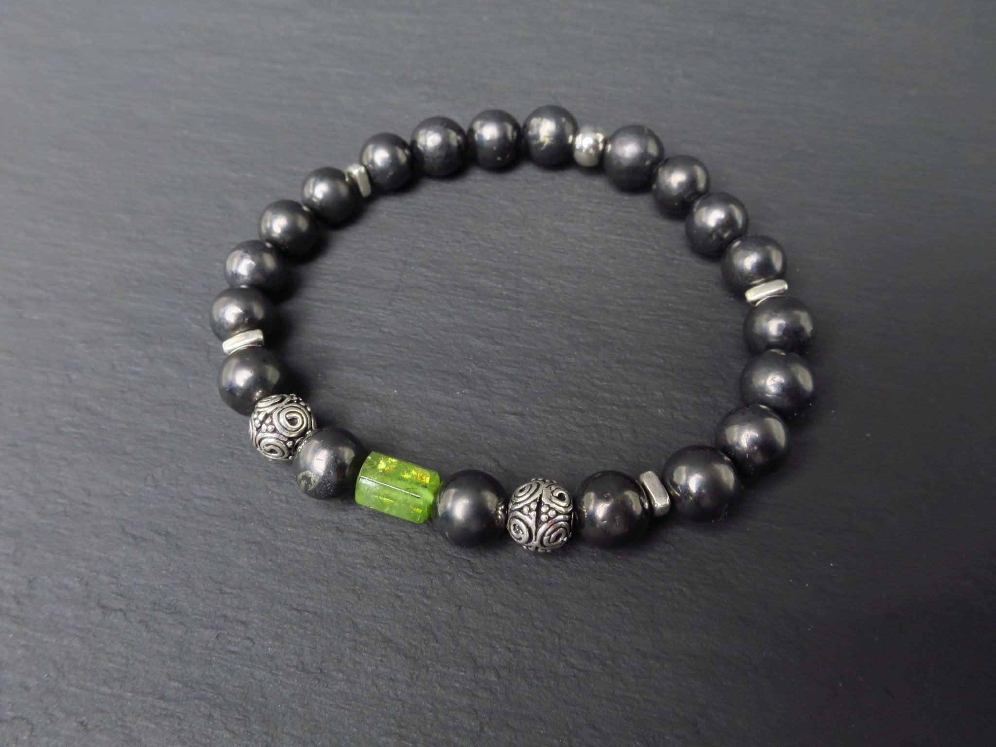 Edelstein Armband Turmalin und Schungit für Männer