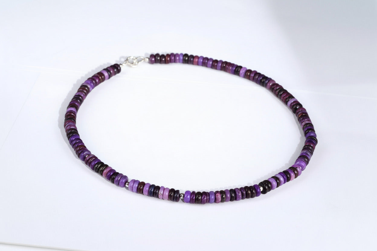 Fantastische echte Sugilith Edelsteinkette – naturbelassen & selten