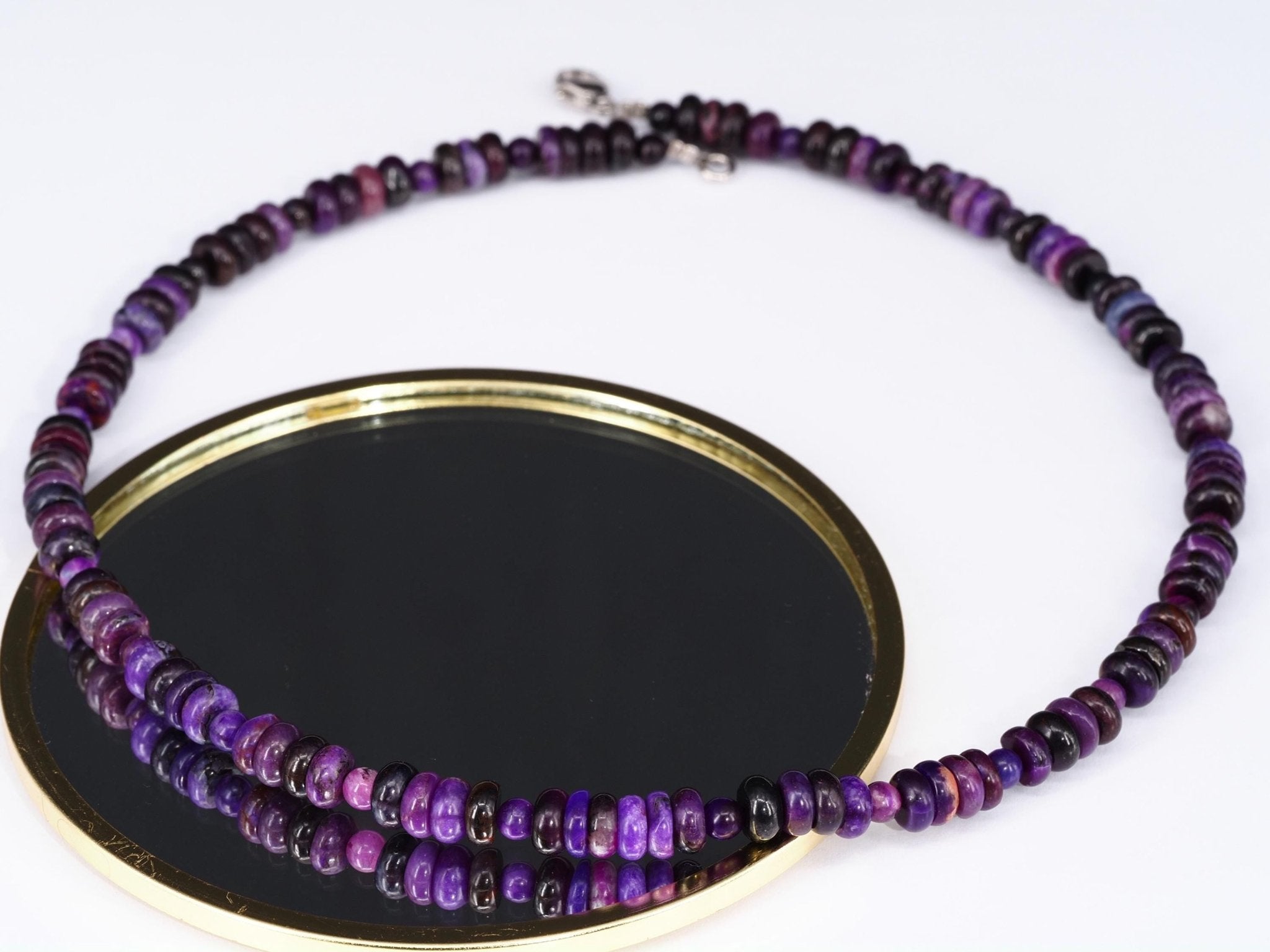 Fantastische echte Sugilith Edelsteinkette – seltene Naturqualität aus Südafrika