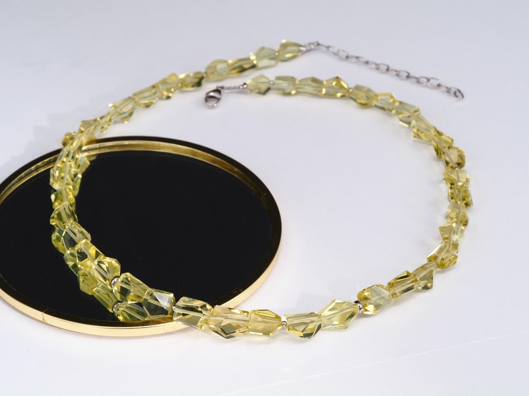 Fantastische Lemon Quarz Kette – facettierte Edelsteinperlen mit intensivem Funkeln