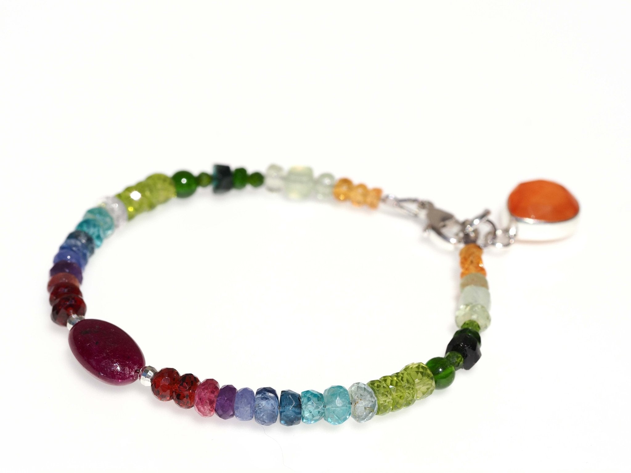 Farbintensives Edelstein Armband Multi Color – 925 Silber