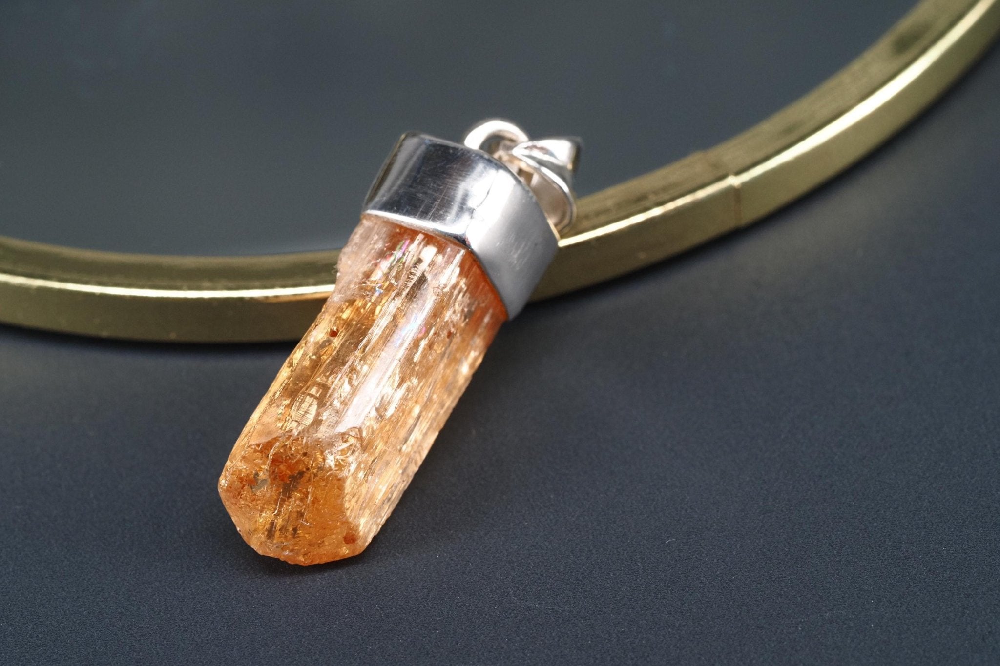 Gold Topas Anhänger Silber Brasilien 32,8mm Länge