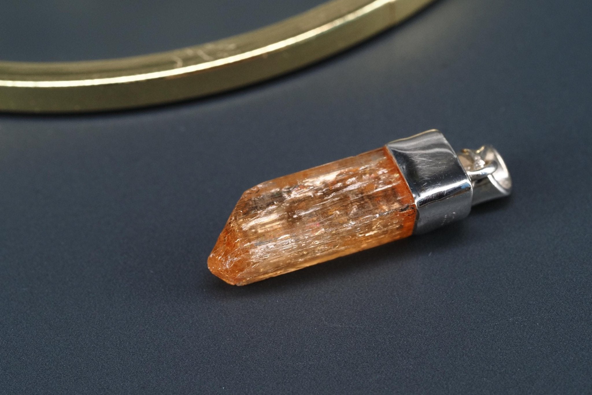 Gold Topas Anhänger Silber Brasilien 32,8mm Länge