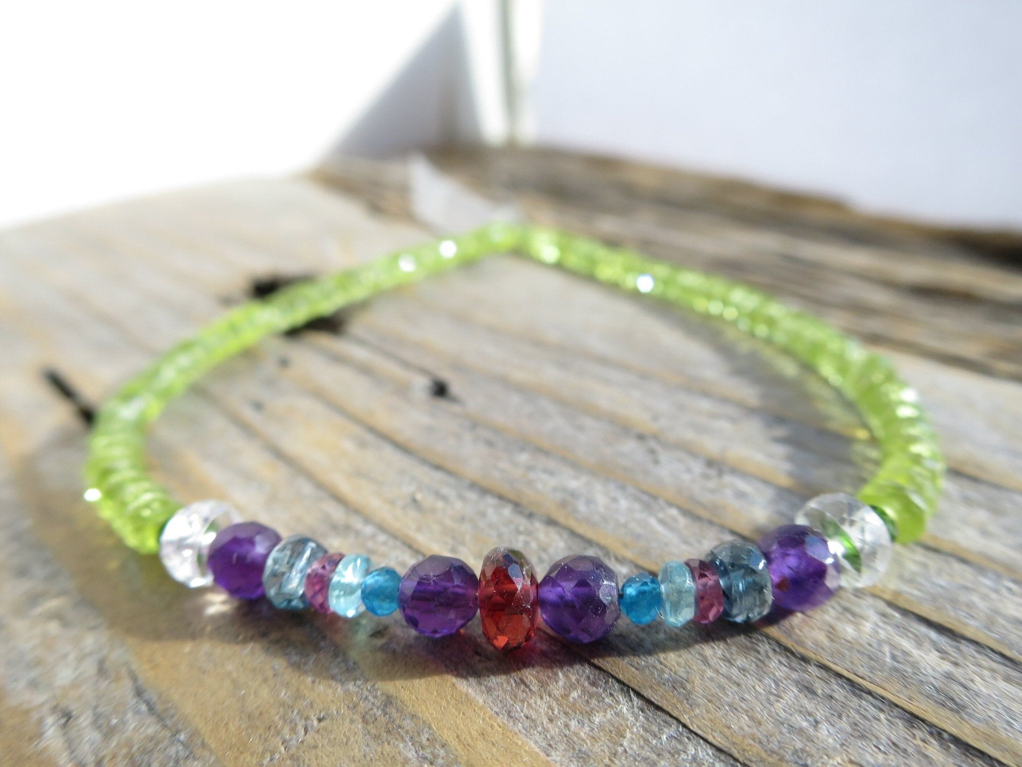 Grasgrünes Peridot Armband facettiert grün unbehandlet verschiedene Längen