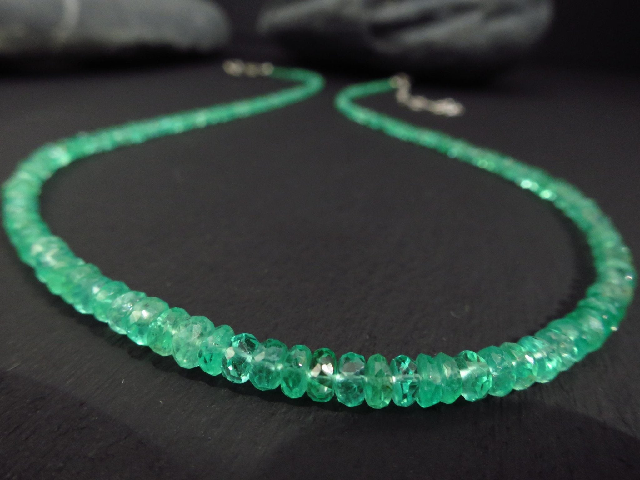 Grüne Smaragd Kette 925 Silber Afrika Natur Smaragd Äthiopien echte Edelstein Halskette