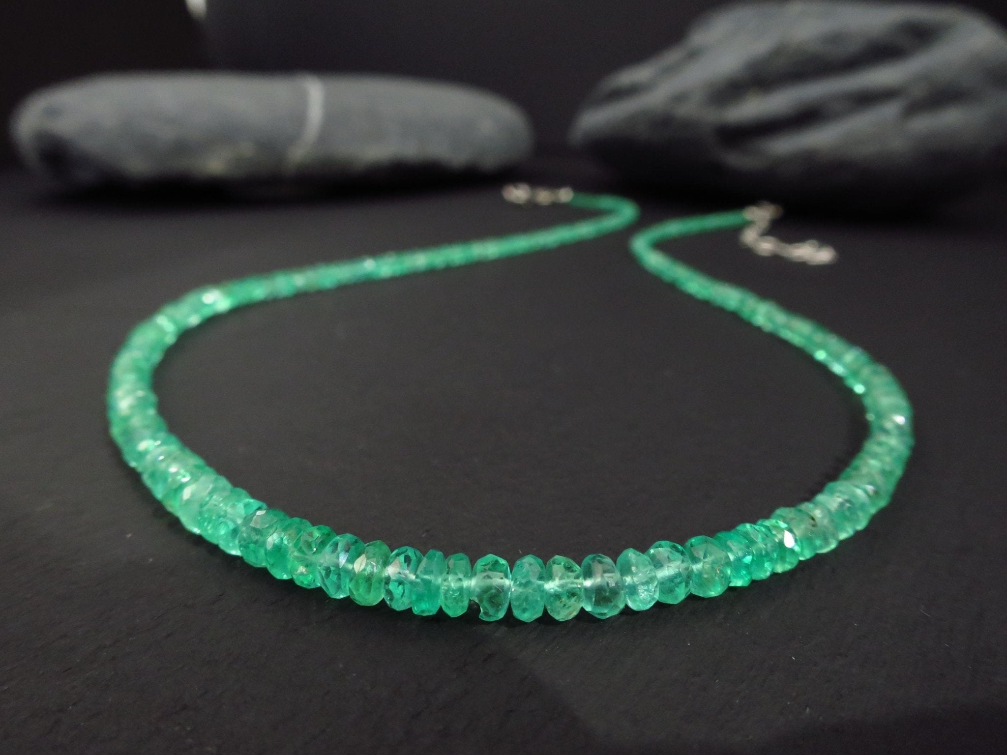 Grüne Smaragd Kette 925 Silber Afrika Natur Smaragd Äthiopien echte Edelstein Halskette