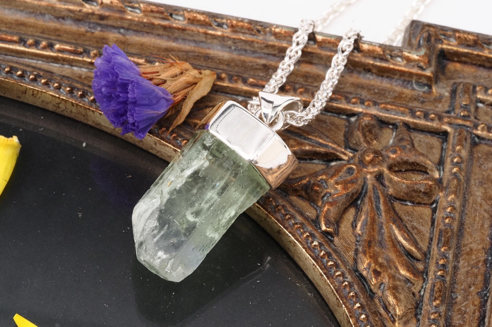 Heliodor Anhänger Silber Brasilien 33mm Länge mit Öse