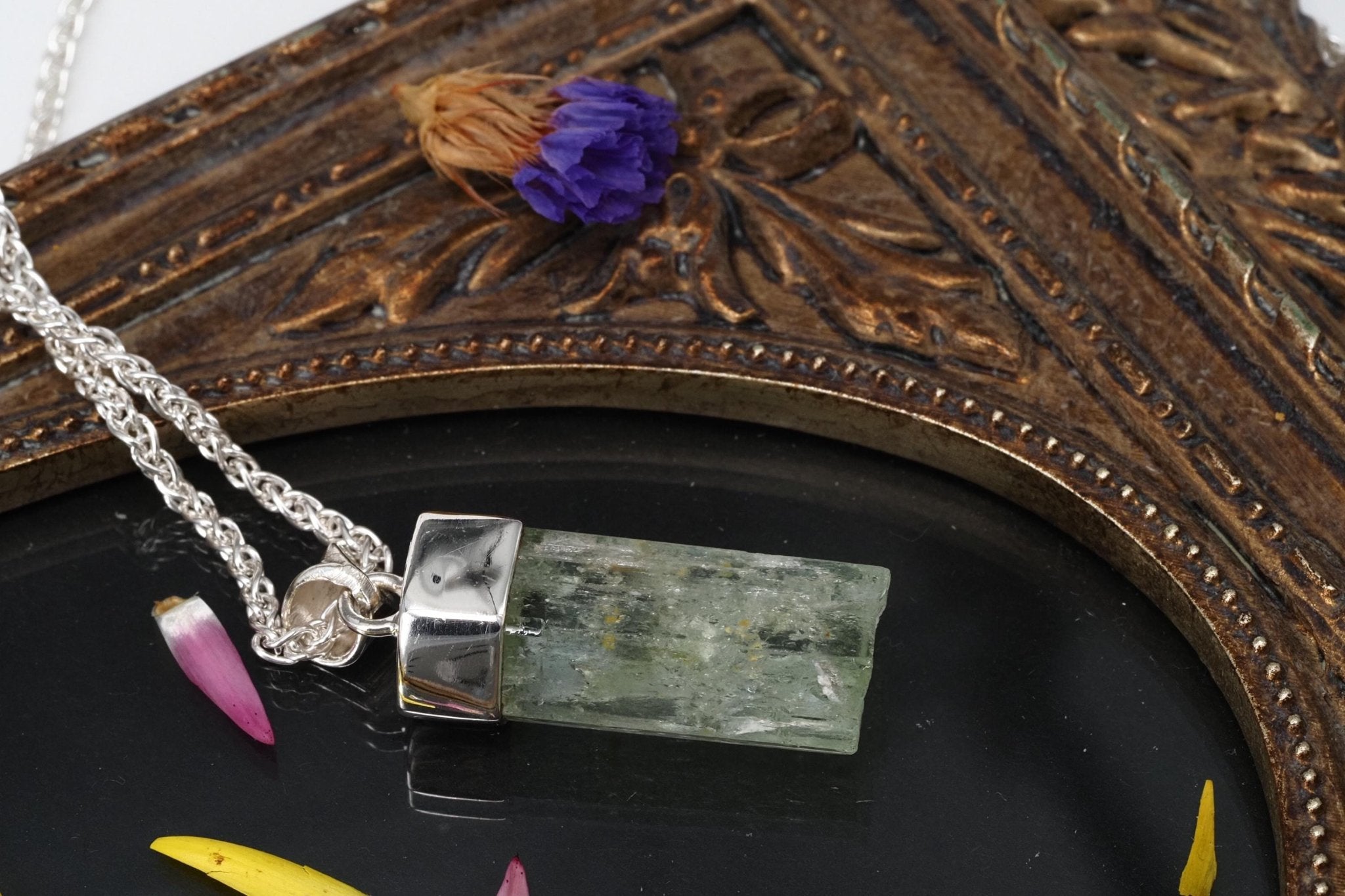 Heliodor Anhänger Silber Brasilien 36mm Länge mit Öse