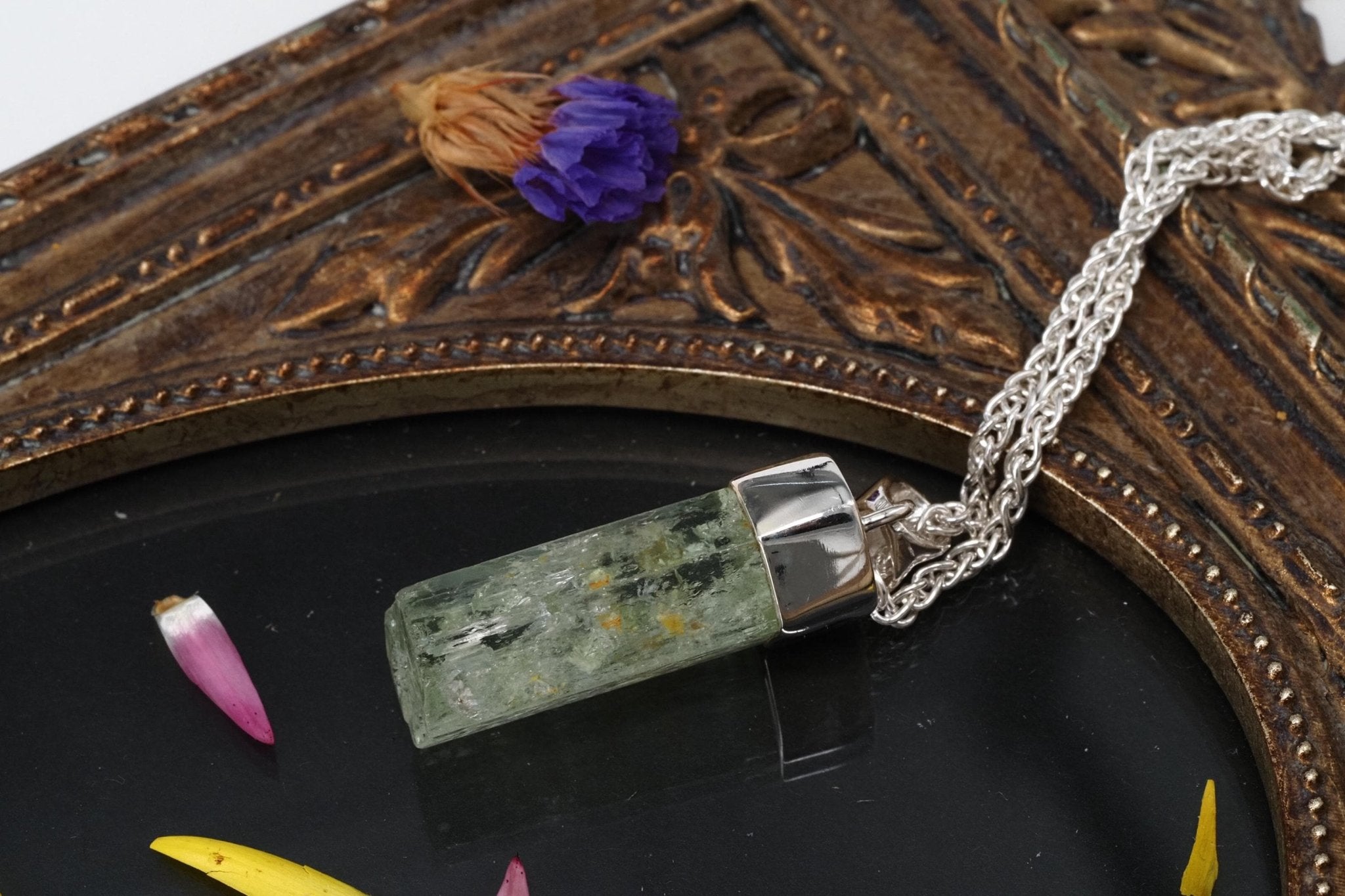 Heliodor Anhänger Silber Brasilien 36mm Länge mit Öse