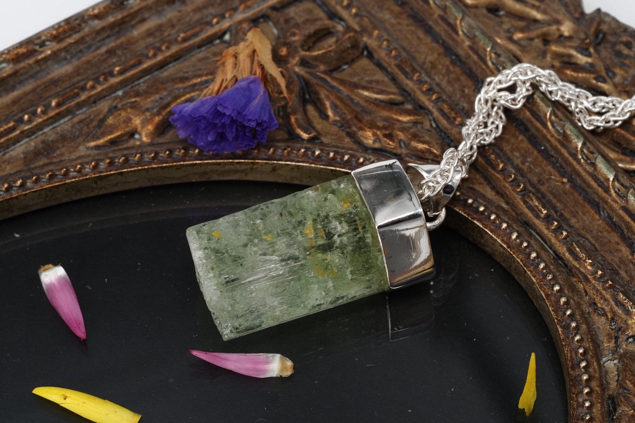 Heliodor Anhänger Silber Brasilien 37mm Länge mit Öse