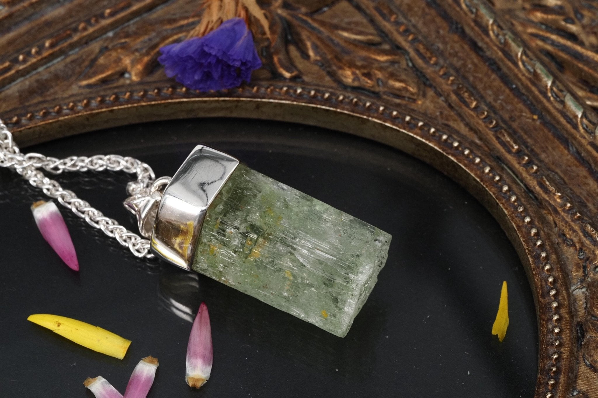 Heliodor Anhänger Silber Brasilien 37mm Länge mit Öse