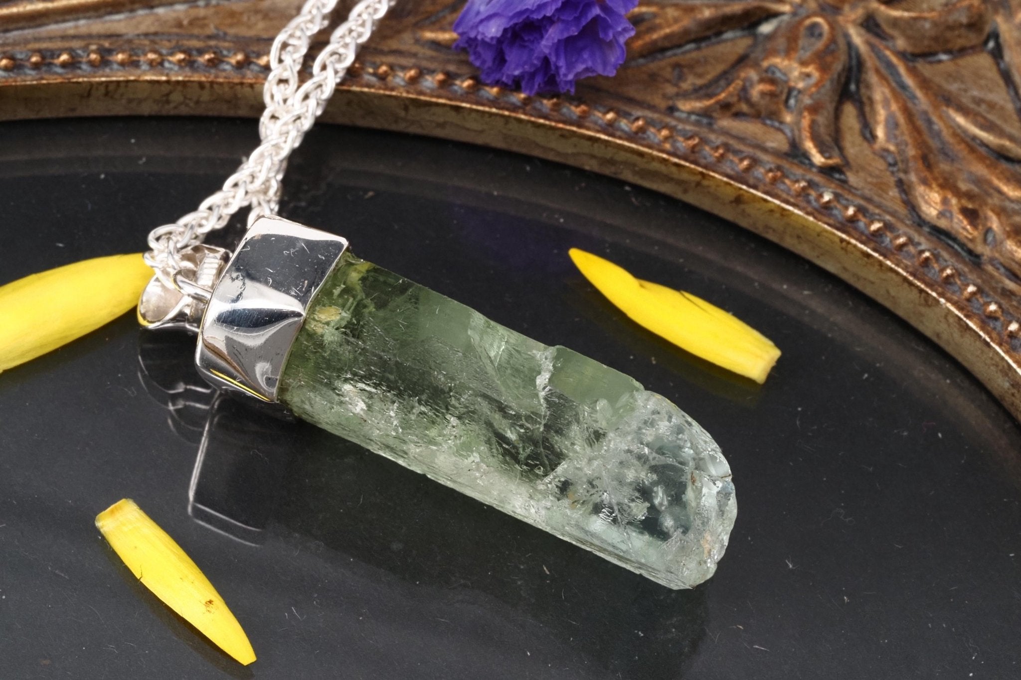 Heliodor Anhänger Silber Brasilien 41mm Länge mit Öse